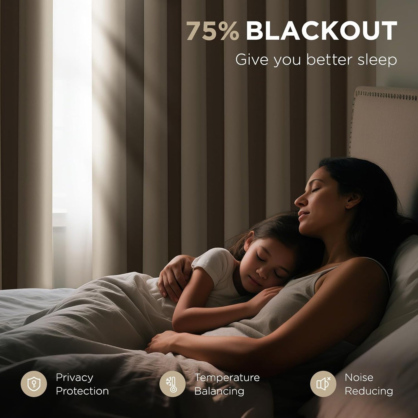 Joydeco Blackout Door Curtain for Doorway Privacy 78 Inches Long, Grommet Closet Curtain for Open Closet, Room Divider for Bedroom Living Room (Light Beige, 40Wx78L, 1 Panel)