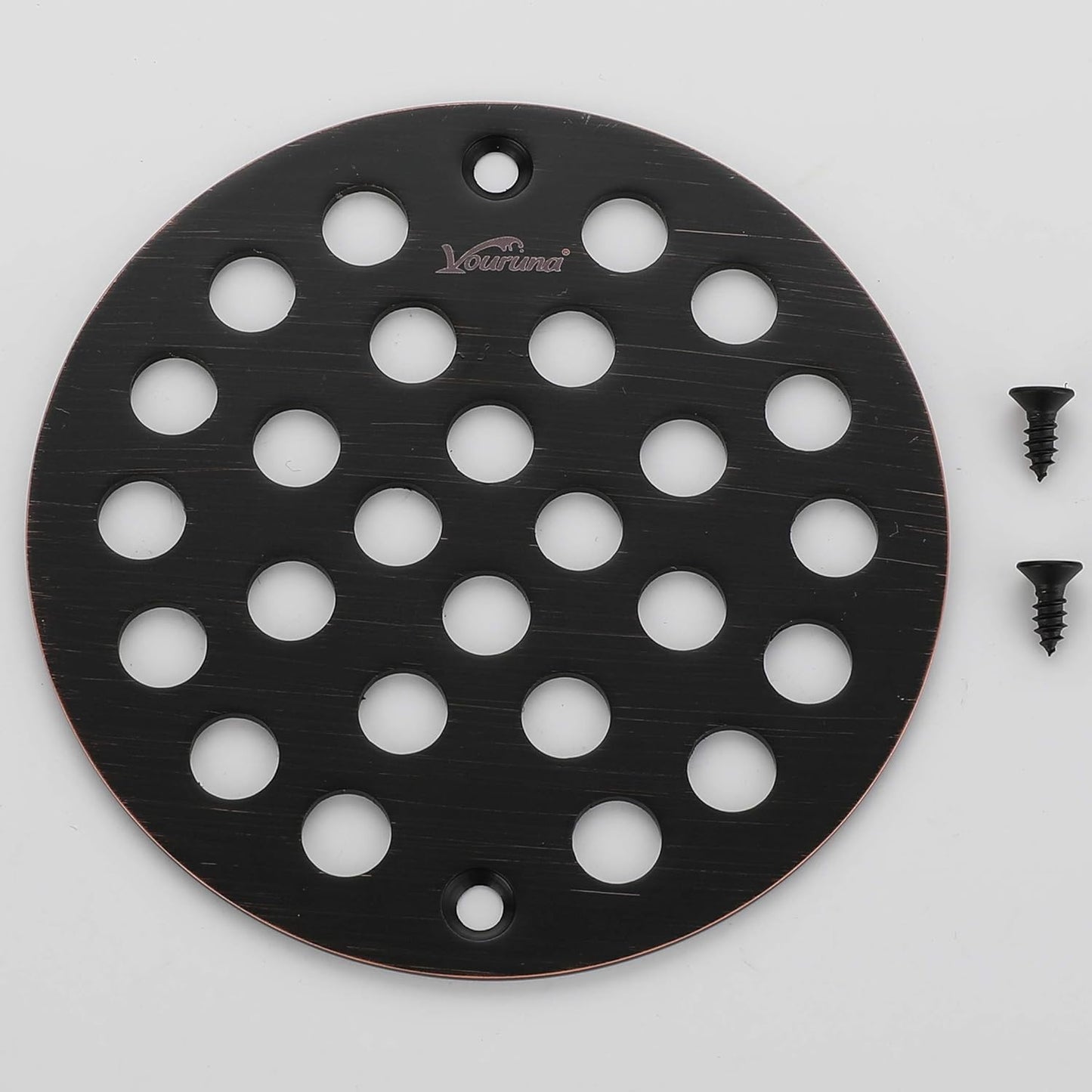 4-Inch Screw-in Shower Strainer Drain Cover Replacement Floor Strainer (Oil Rubbed Bronze) (Isn't Black)