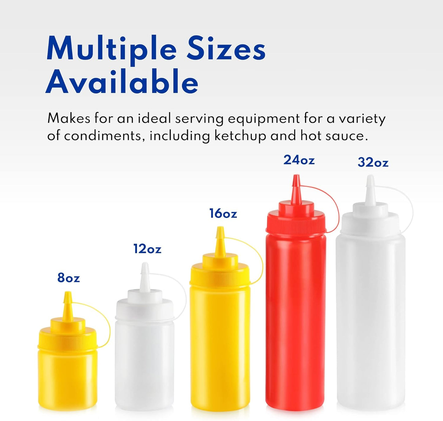 New Star Foodservice Squeeze Bottles, Plastic, Wide Mouth, 16 oz, Red, Pack of 6