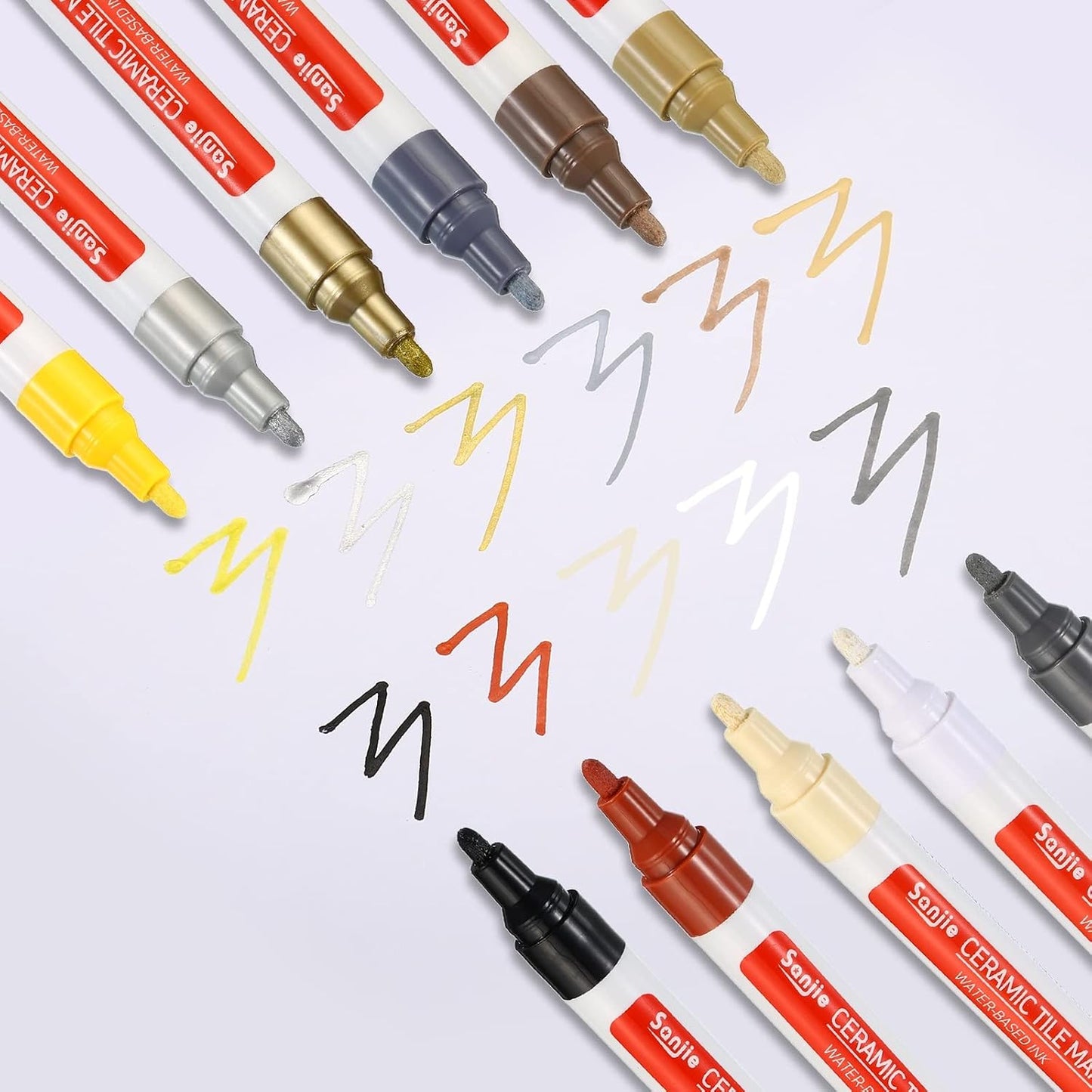 PATIKIL Grout Pen, 4 Pack Grey Tile Marker Waterproof Grout Sealer Pen Tile Repair Pens Paint Pens for Wall Floor Bathroom Kitchen Refresh