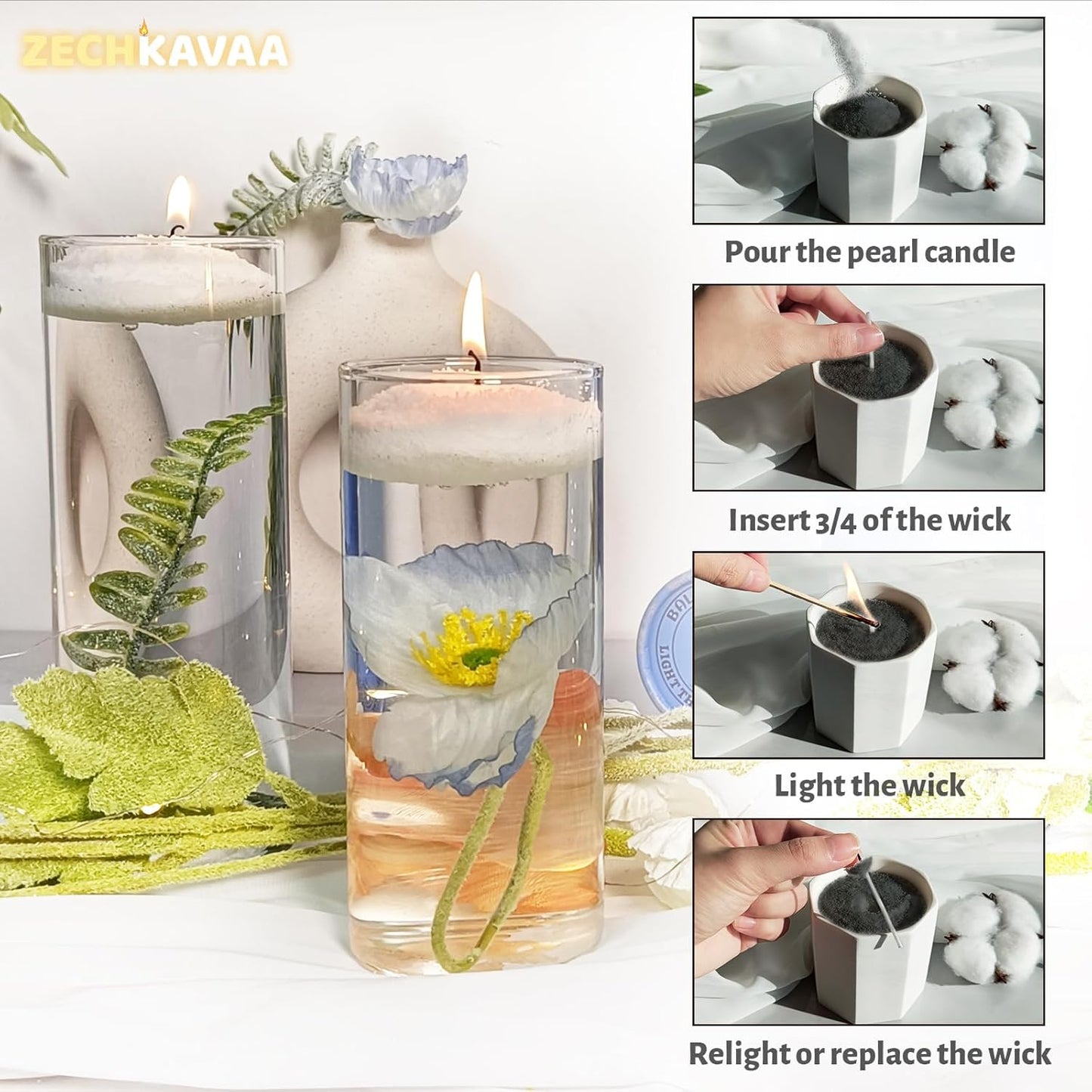 Unscented Black Pearled Candle 18oz Luxury Sand Candle Granulated Wax - 30 Cotton Wicks – Wax for Candle Making Decorative Candles Smooth and Clean Burning Lasts up to 120 Hours