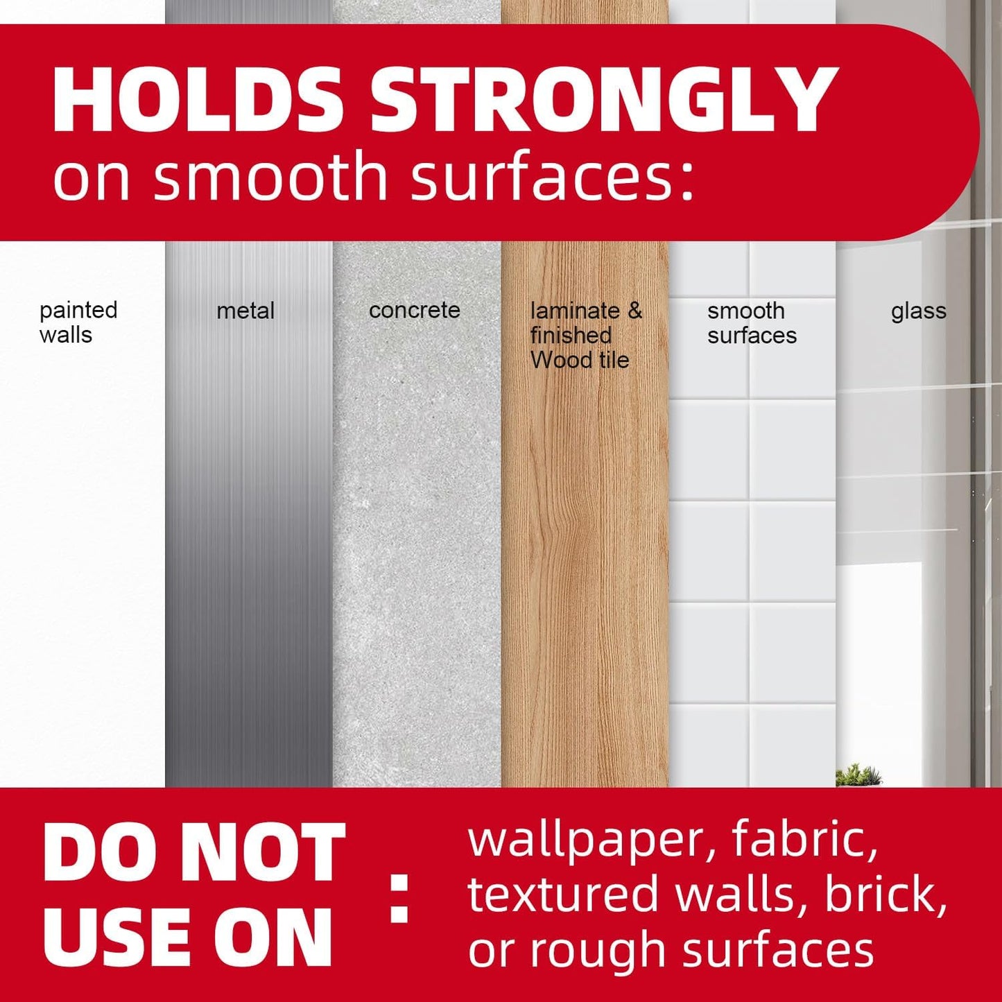 Wall Hooks for Hanging Heavy Duty, Large 12 Self Adhesive Wall with 16 Strips no Damage, Sticky for Key, Shower,Towel, Coat, Door, Hat