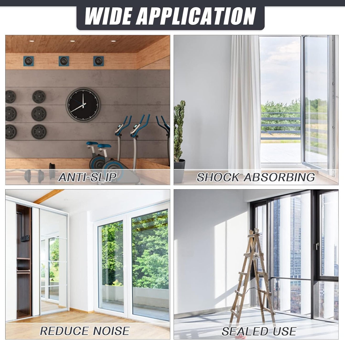 Adhesive Rubber Strips Neoprene Rubber Sheets, Rolls & Strips with Adhesive Backing Rubber Pads Self Stick Seal Rubber Gasket Adhesive Back for Matting Padding - 2" Wide x 1/16" Thick x 10' Long