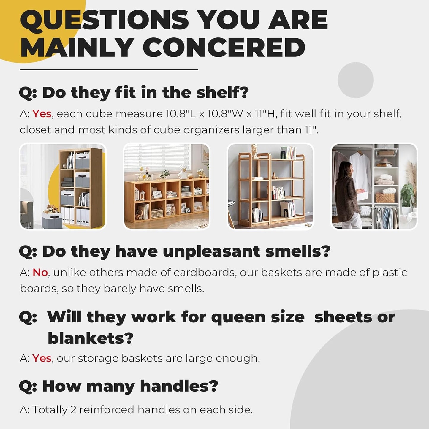 Criusia Storage Cubes 8 pack - 11 inch Fabric Bins for Organizing Clothes Toys Blanket - Versatile Storage Baskets for Shelves - Home Organization for Bedroom RV Closet