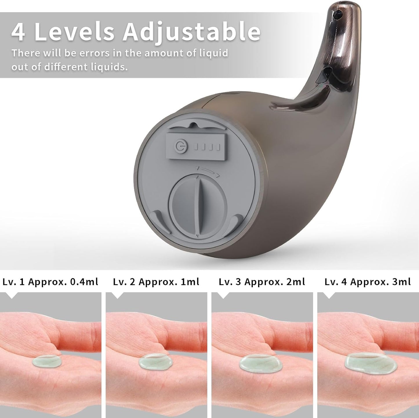 Automatic Liquid Soap Dispenser,300ML Touchless 4 Gear Adjustable, Countertop Electric Battery Operated Hand Soap Dispenser with Sensor for Bathroom,Kitchen,Office(Red Copper)