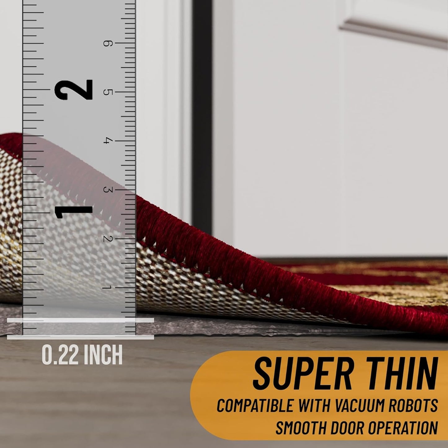 Ottomanson 2' x 3' Non-Slip Rug Pad Gripper 1/4 Inch Thick Dual Surface Felt + Rubber Gripper - Safe for All Floors, Brown