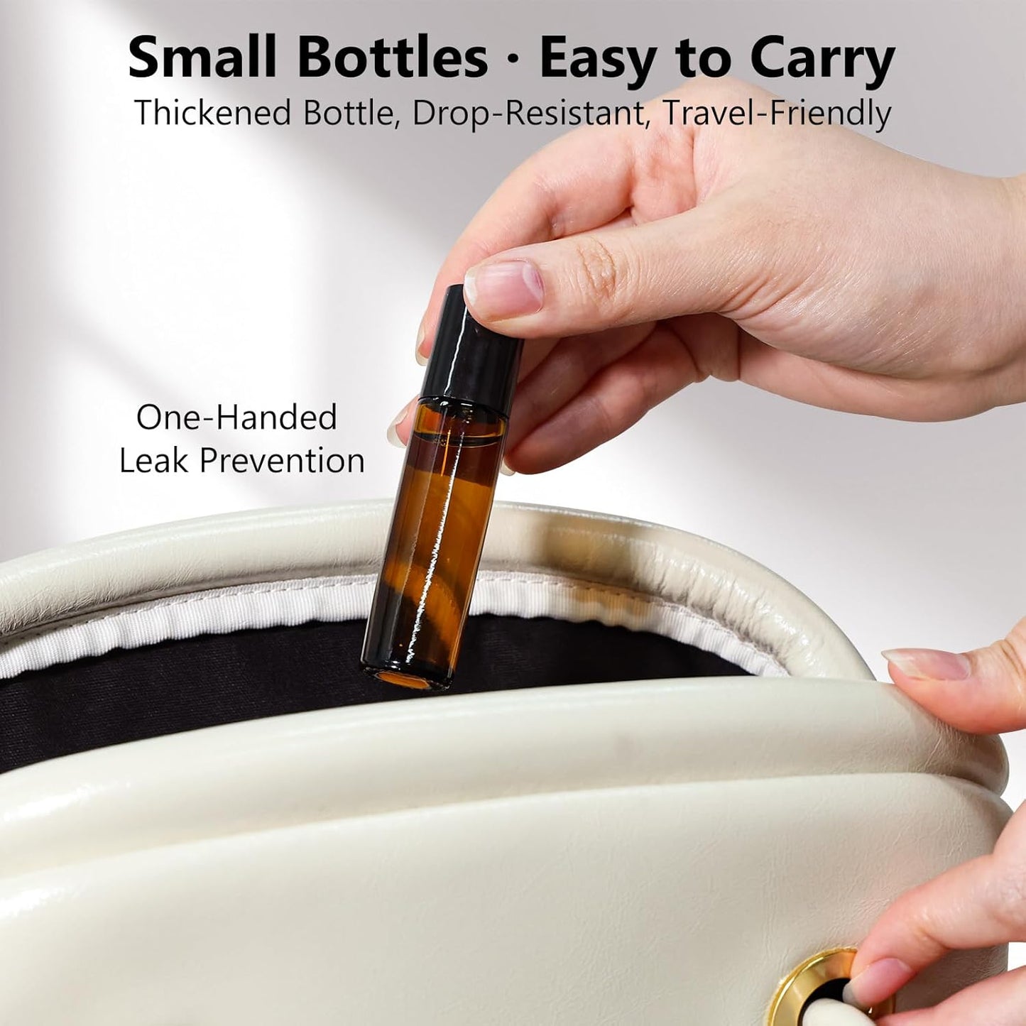 KEYWING 54 Pack Empty Essential Oil Roller Bottles – 10ml Amber Glass Roll-On Bottles with Stainless Steel Roller Balls & Caps, Refillable Perfume Containers for DIY & Travel