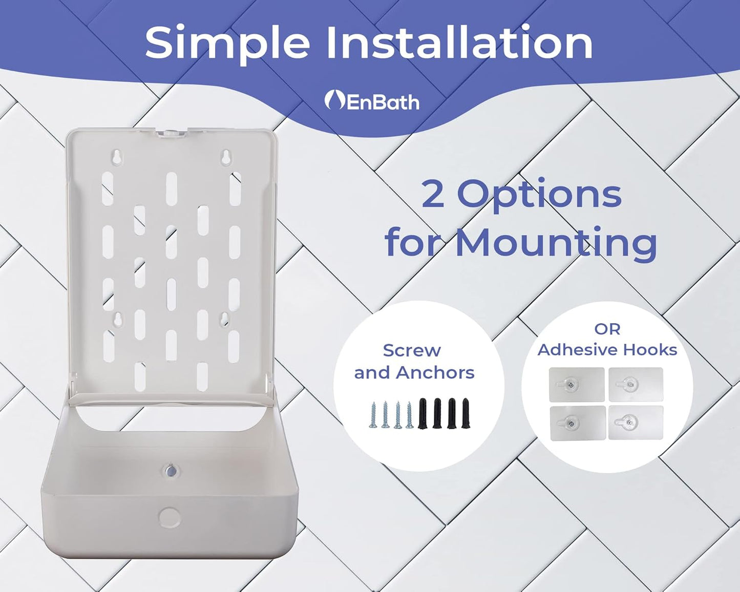 Commercial Paper Towel Dispenser Wall Mount, Holds 500 Multifold, Trifold, Z Fold, C Fold Hand Towels for Bathroom/Restroom, Office, Shop, or Home (White)