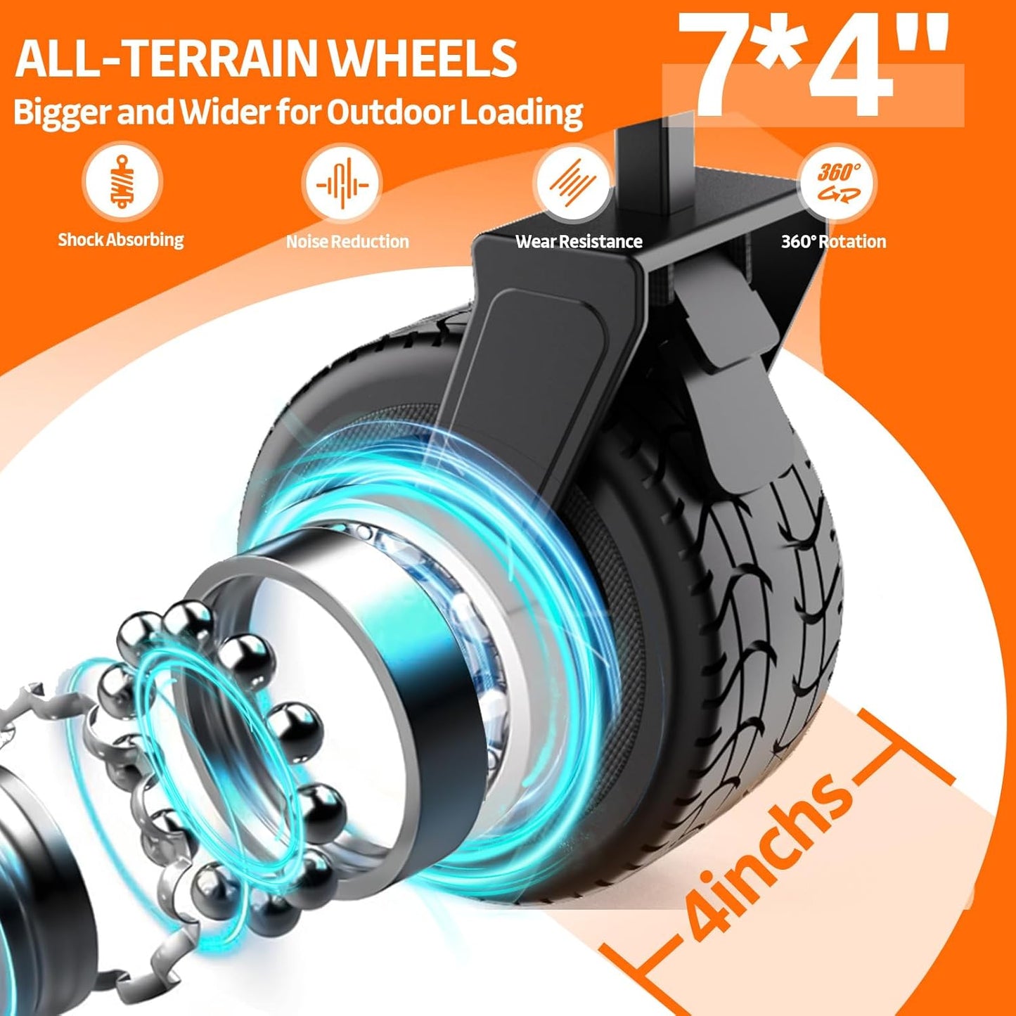 300L Large Collapsible Wagons Carts with Big All-Terrain Beach Wheels, Foldable Shopping Wagon Cart, Heavy Duty 480lbs Load, Folding Utility Cart for Groceries Garden Sport (Black)