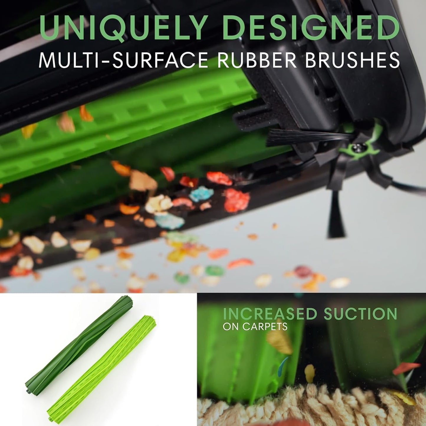 4 Set s9 replacement rollers Compatible with iRobot Roomba s9 (9150) s9+ s9 Plus (9550) s Series Vacuum Cleaner Multi-Surface Rubber Brushes,Roomba s Series roller brushes