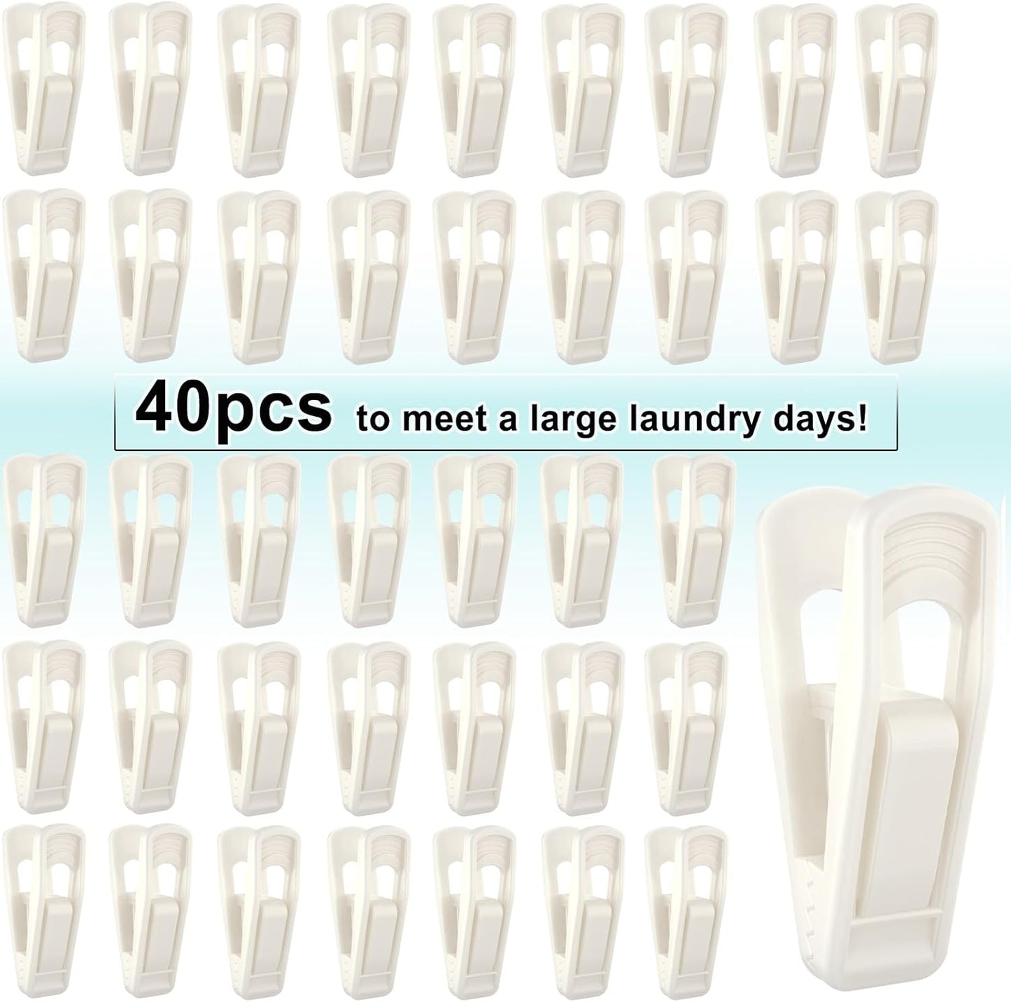 Hanger Clips for Velvet Hangers (Beige, 40 PCS), Non-Slip Plastic Clips Pant Skirt Hanger Clips for Flocking Hangers