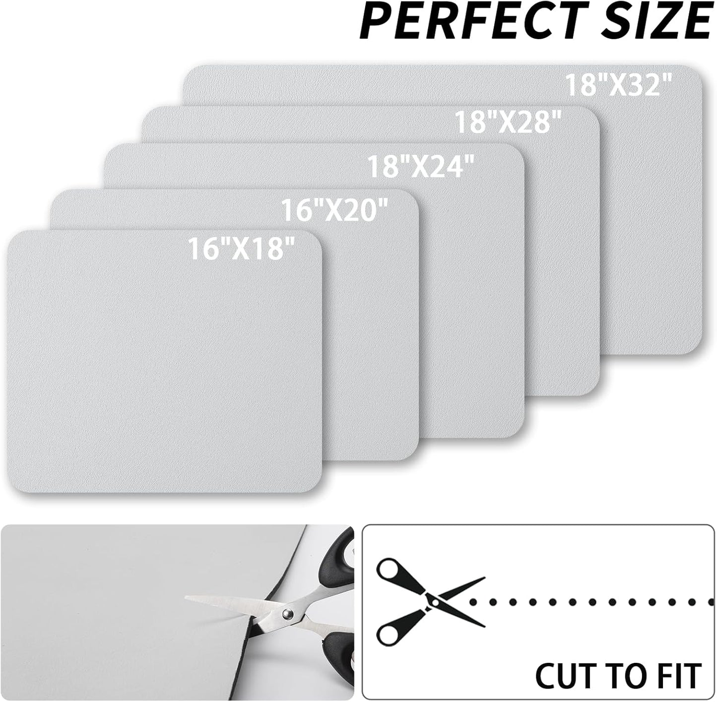 Dish Drying Mat for Kitchen Counter, Heat Resistant Drainer Mats with Non-slip Rubber Backed, Hide Stain Kitchen Super Absorbent Draining Mat, Easy to Clean Dish Rack Pad, Light Grey 16"x18"