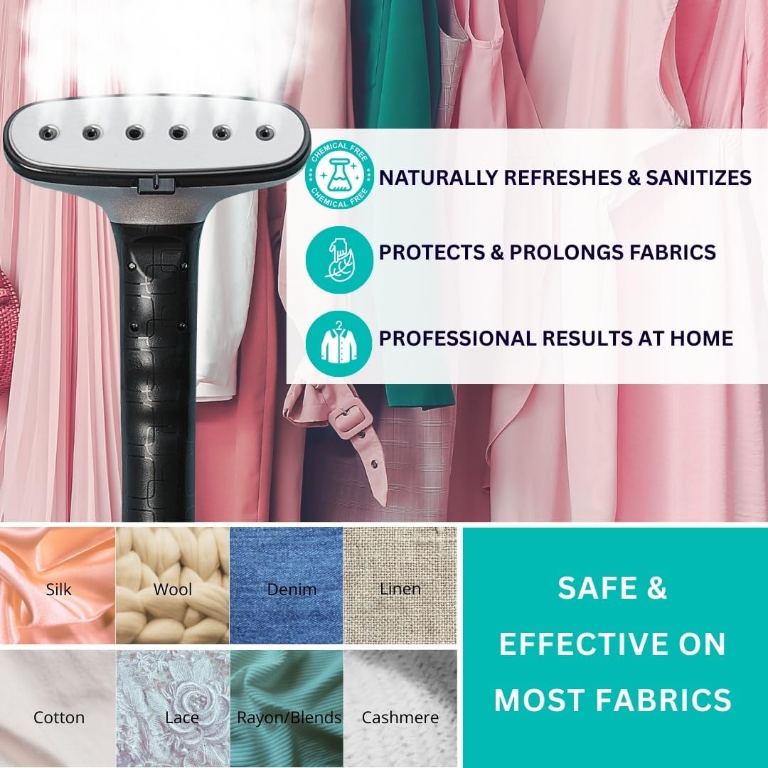 True & Tidy Heavy Duty Commercial Full Size Standing Garment Steamer for Clothes with Extra Large 2.9L (98 oz) Water Tank for 90+ mins of Steam Time, 1800 watts of Powerful Steam, 3 Settings, White