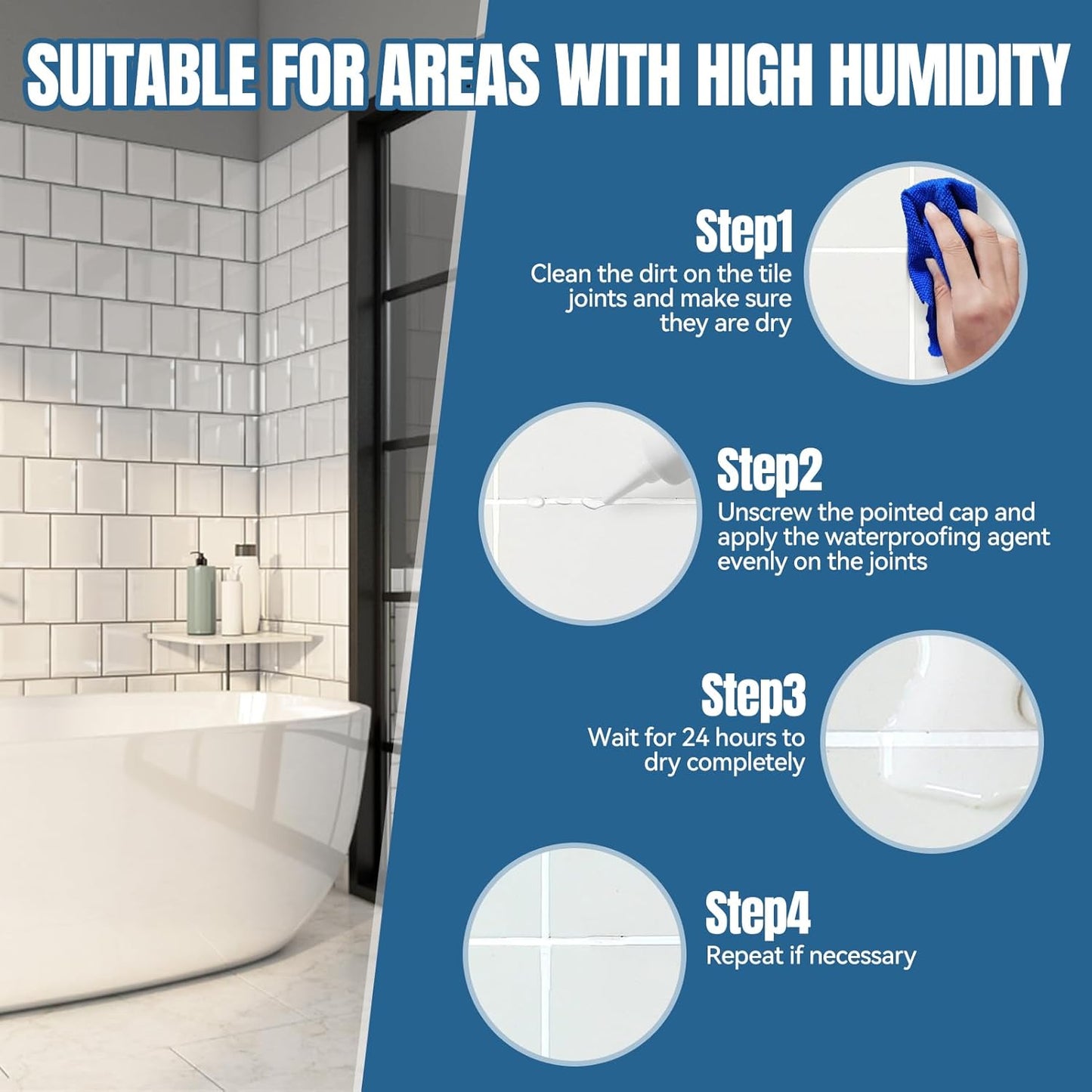 JAOJAO Grout Sealer for Floor Tile, Grout Repair Kit Tile Grout Sealer Shower Sealant Quick Drying Long Lasting Transparent for Floor Tile for Stone Bathroom Marble Indoor Outdoor, 200ml