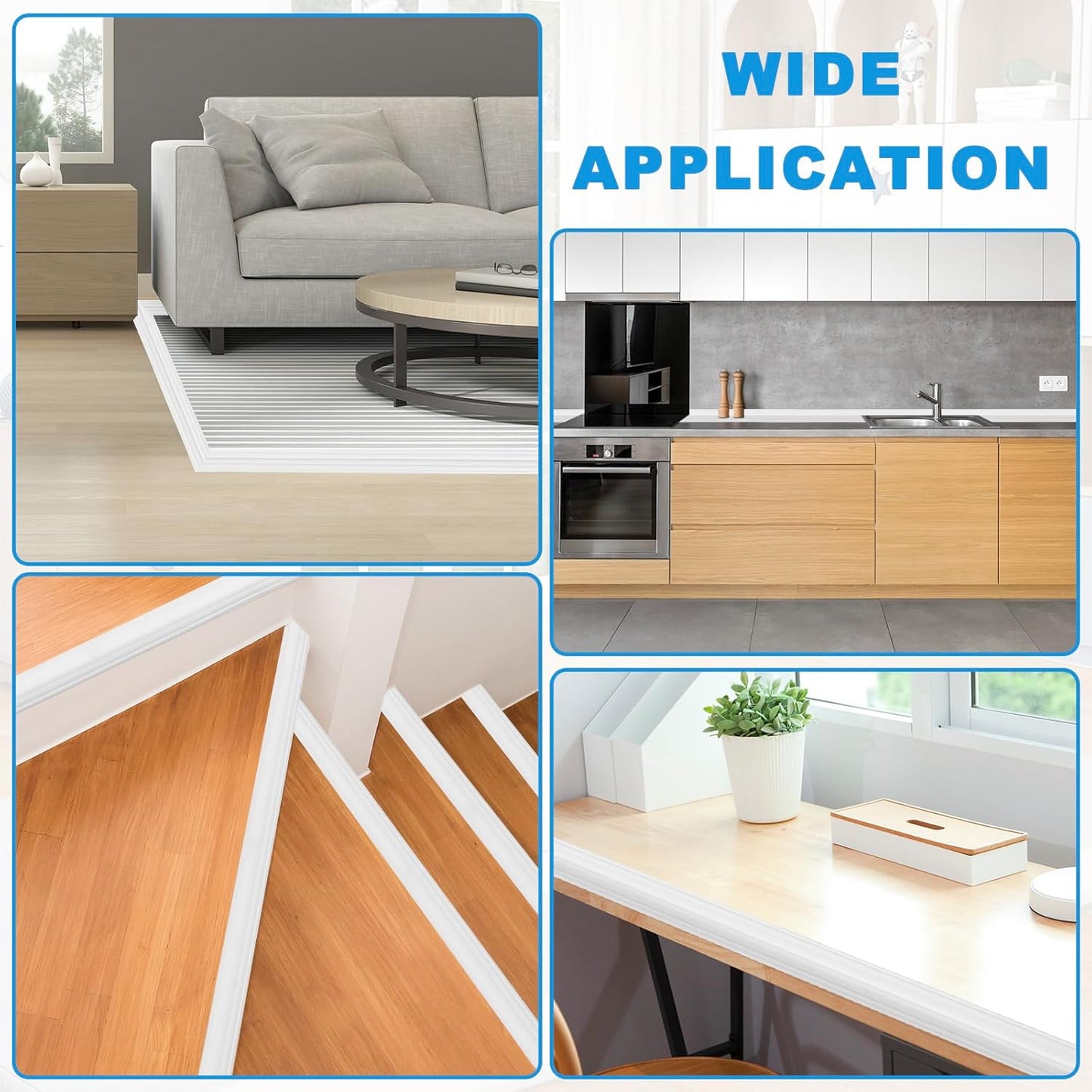 Wall Corner Protector Peel and Stick Corner Trim Molding Flexible Inside & Outside Wall Edge Guard Self Adhesive Moulding Trim for Edge Use, White, 1.6” W x 40’ L