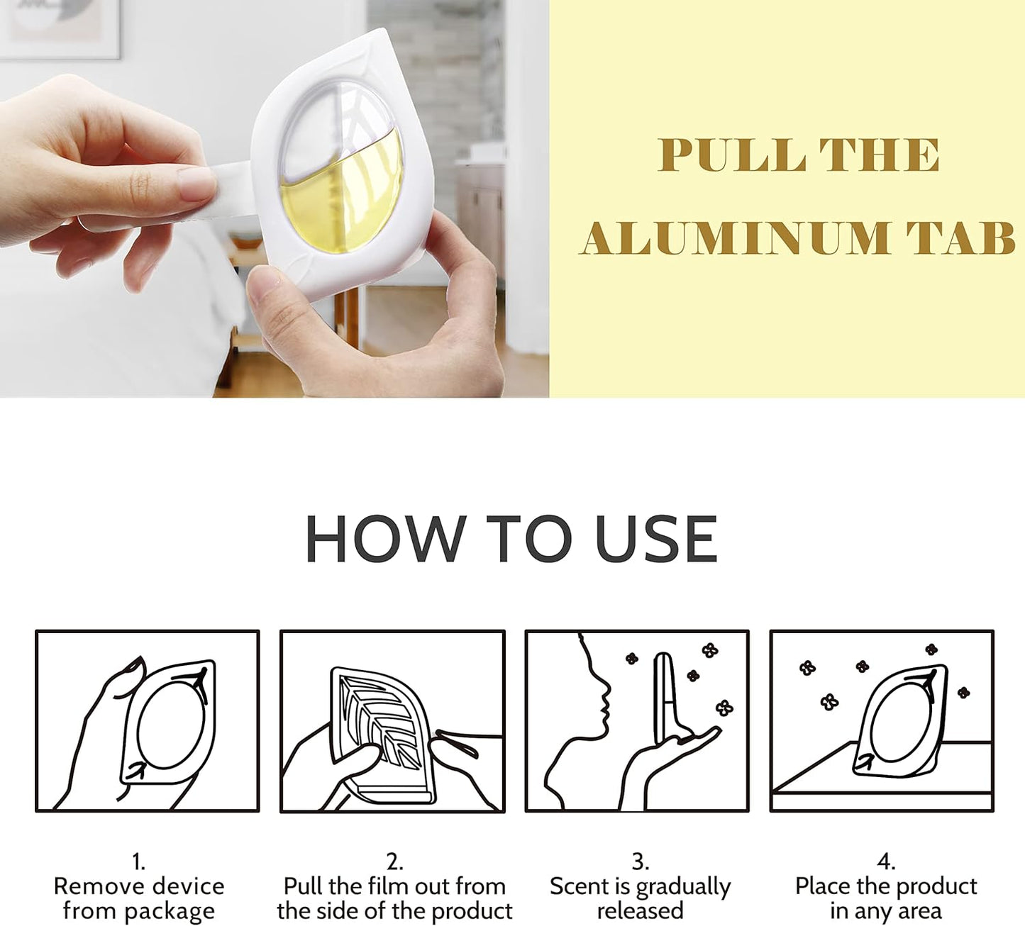 Air Freshener for Home, 4 Pack, Vanilla, Odor Eliminator for Small Area Closets Bathroom Pets Strong Odor, Up to 120 Days