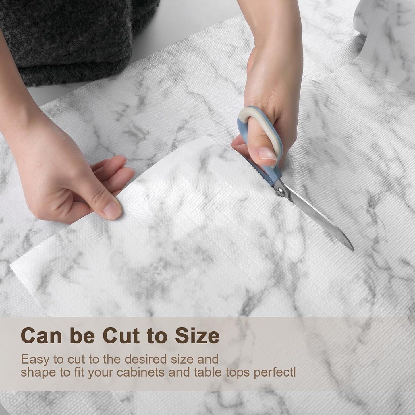 OcePor Non-Adhesive Drawer and Shelf Liner 24IN x 20FT,Non Slip Cabinet and Cupboard Liner, Kitchen Cabinet Liners for Shelves, Waterproof Drawer Shelf Liners for Cabinets/Bathroom Cupboard, Marble