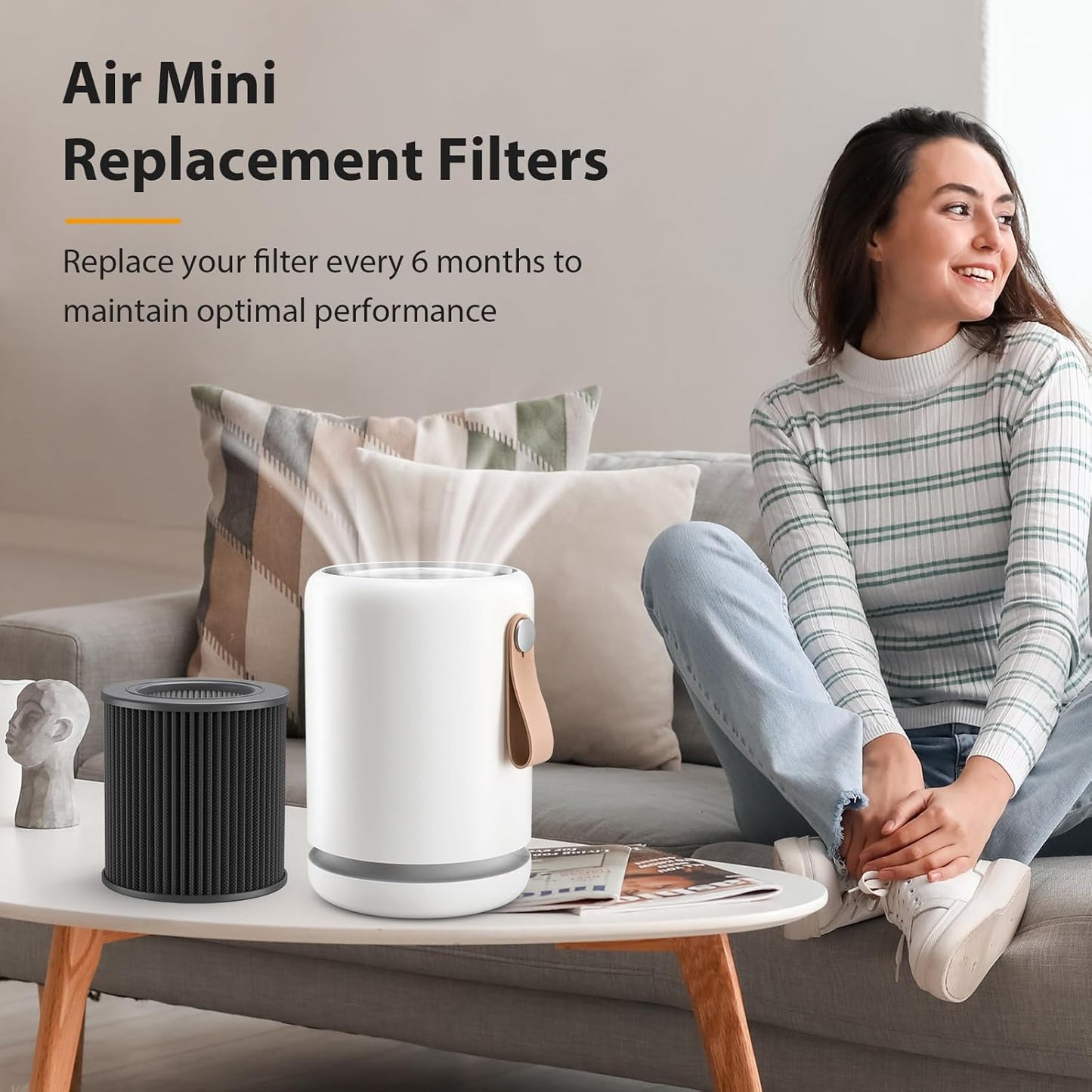 2 Pack Air Mini PECO-HEPA Replacement Filter Compatible with Molekule Air Purifier Mini/Mini+, 3-in-1 High-Efficiency Replacement Filter