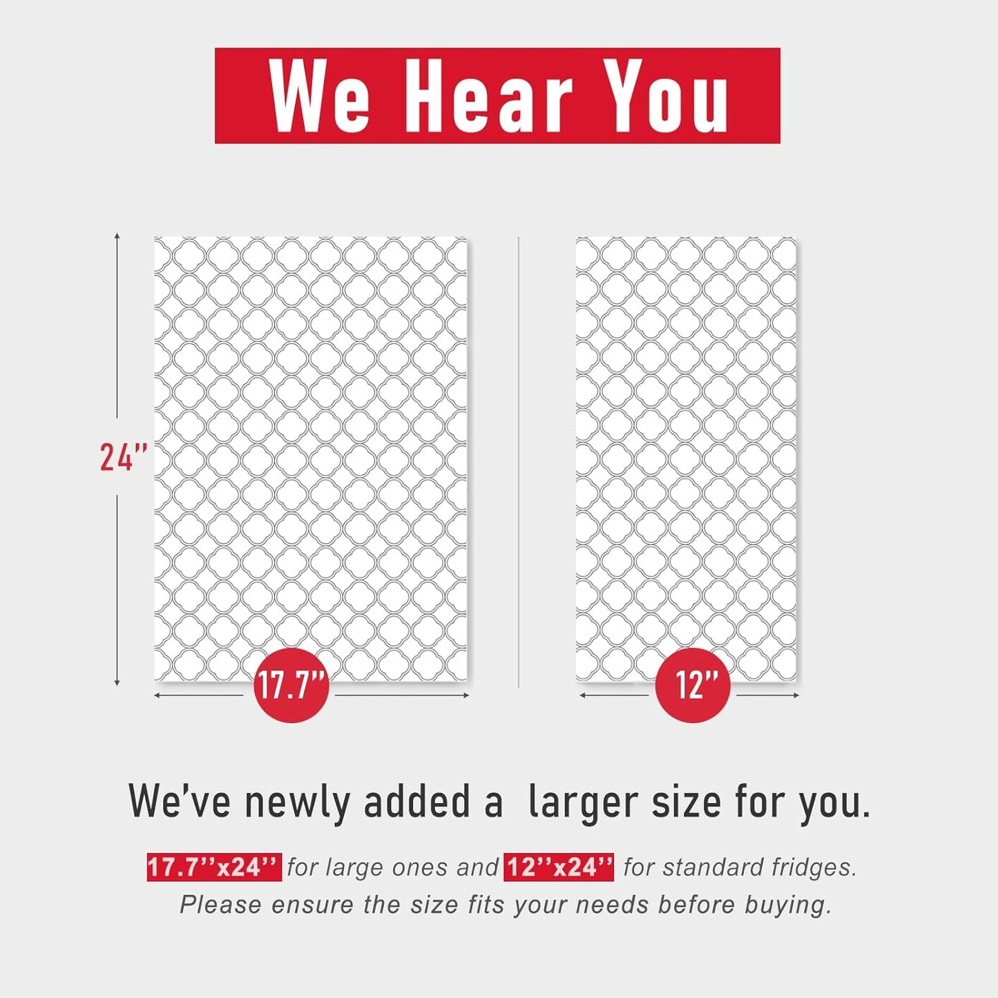 Cooyes Felt Shelf Liners for Drawer & Kitchen Cabinet, 12 Pack, 12" × 24 ", Non Slip Fridge Liners Machine Washable, Breathable Refrigerator Mats for Glass Shelves, Keep Produce Fresh Longer