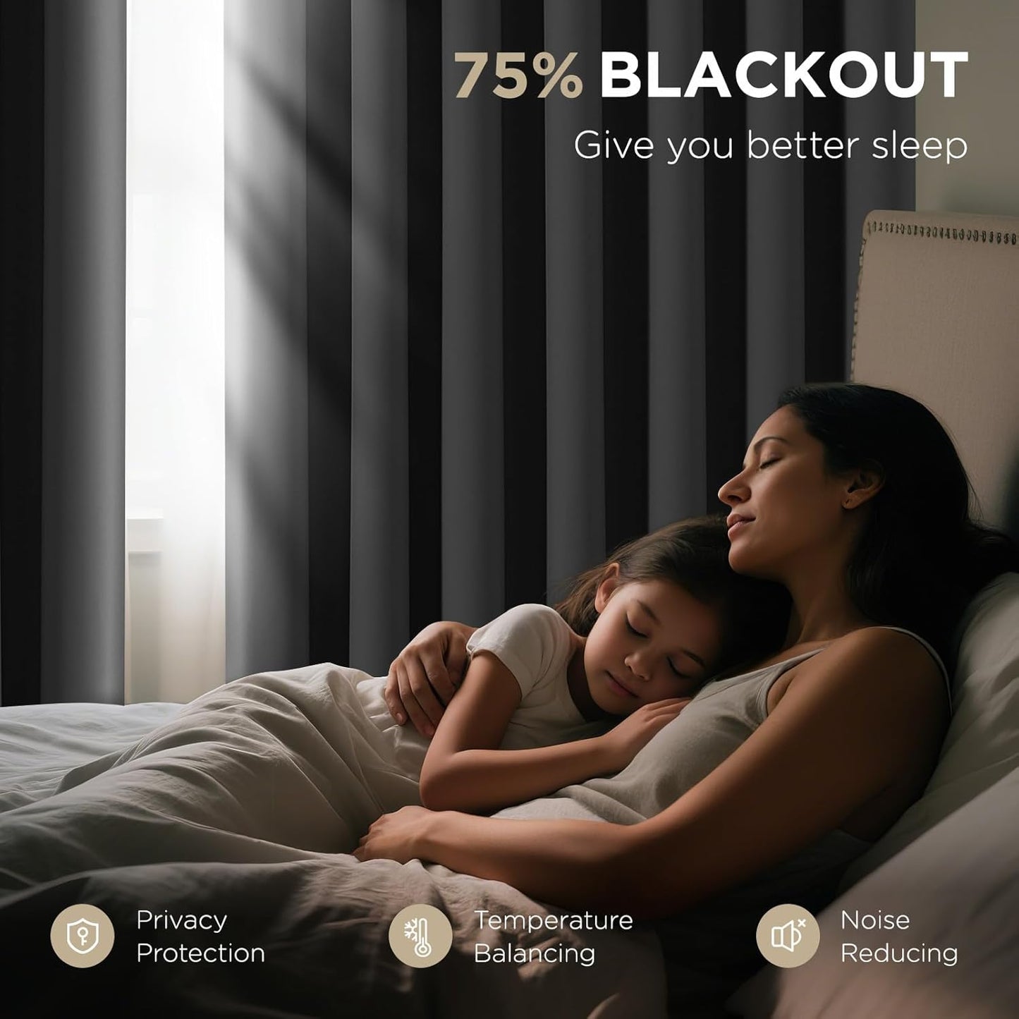 Joydeco Blackout Door Curtain for Doorway Privacy 72 Inches Long, Grommet Closet Curtain for Open Closet, Room Divider for Bedroom Living Room (Grey, 52Wx72L, 1 Panel)