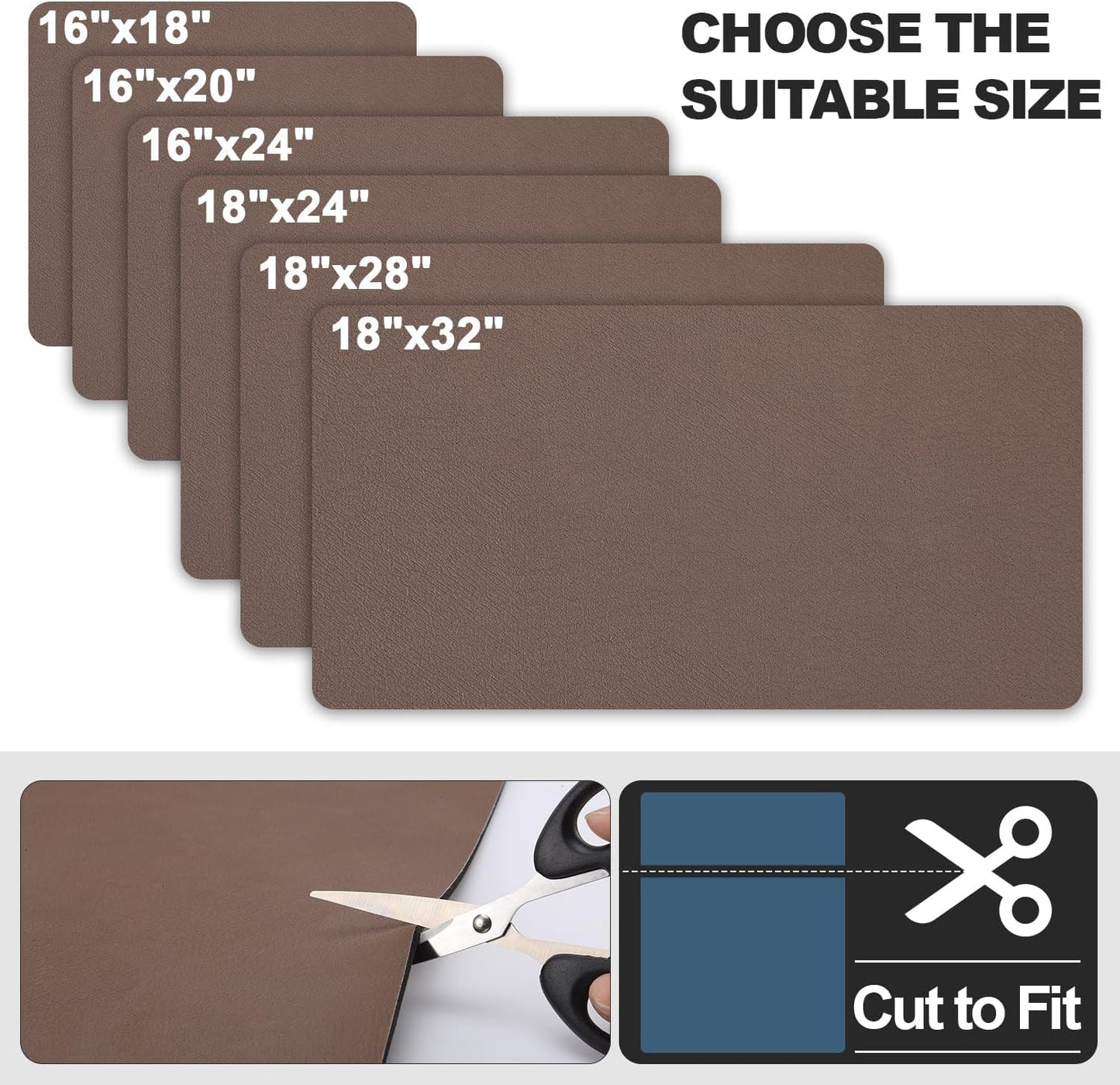 Dish Drying Mat for Kitchen Counter | Coffee Bar Mat for Countertops | Heat Resistant Drainer Mat with Non-slip Rubber Backed | Hide Stain Kitchen Absorbent Draining Mat | Brown 16"x20"