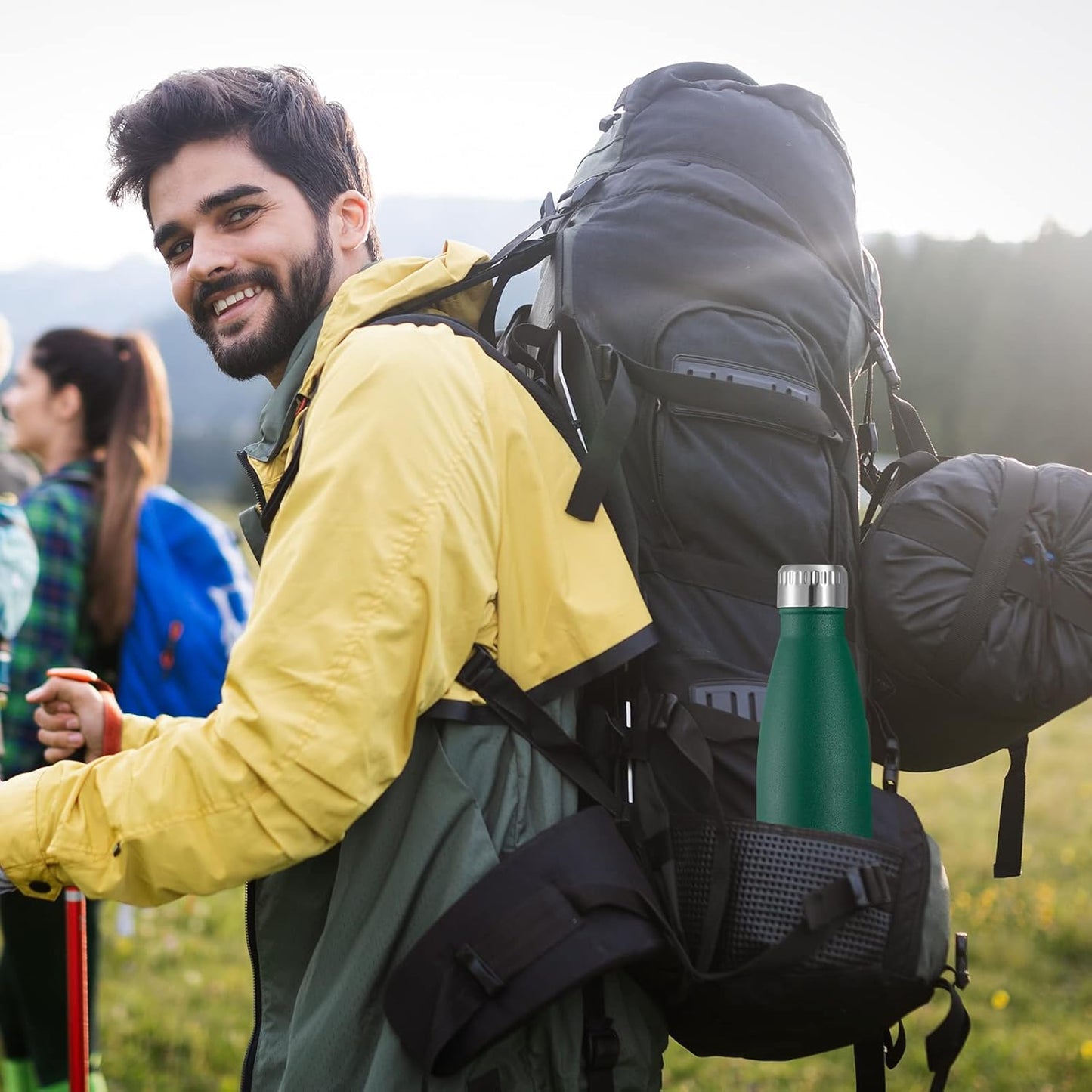 VEGOND 17oz Stainless Steel Water Bottles, Reusable Metal Sports Water Bottle Keeps Drink Hot and Cold, BPA Free Double Wall Vacuum Cola Shape Insulated Water Bottle for Camping Gym, 1 Pack