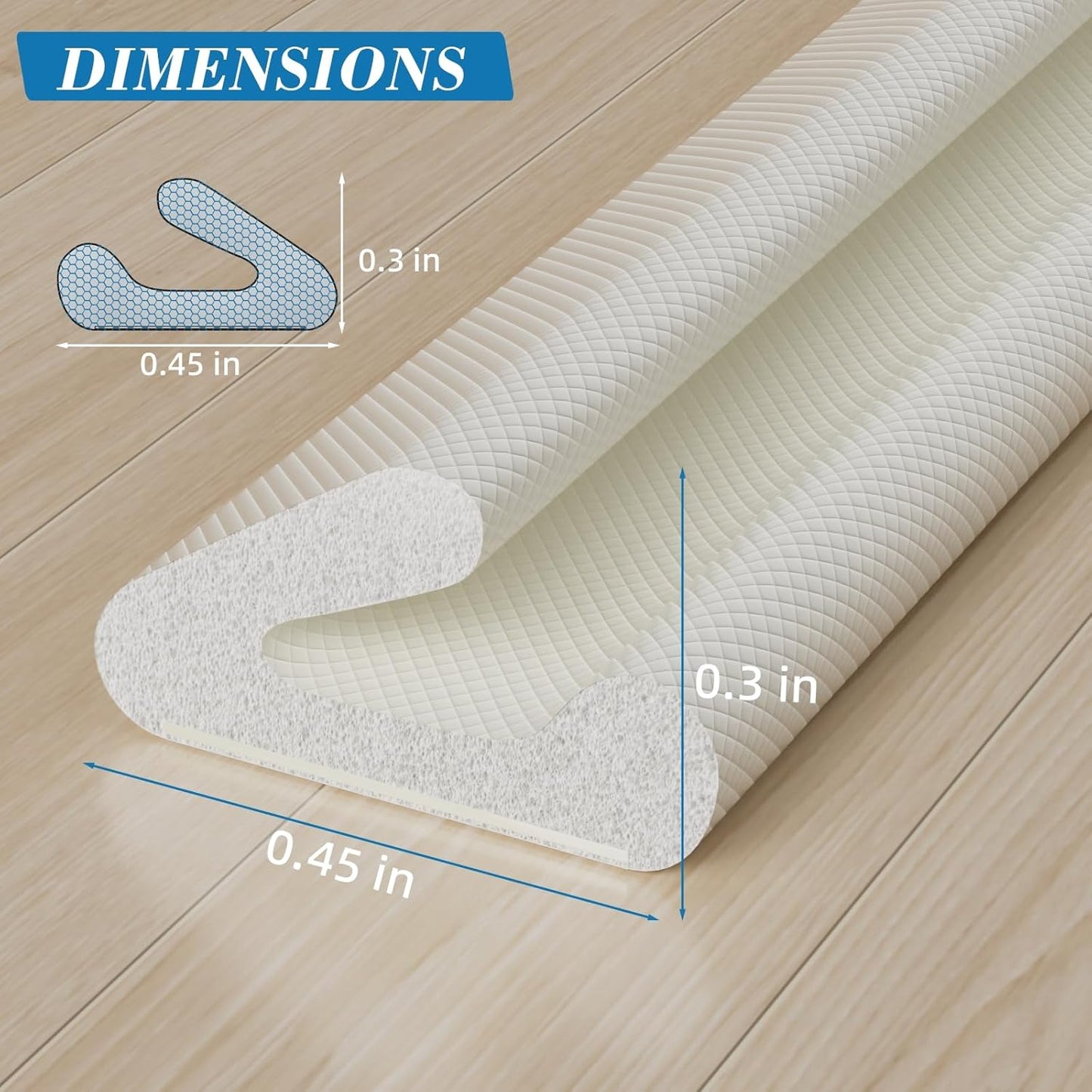 V-Shaped Weather Stripping Door Seal, 52.5FT Draft Stopper for Doors/Windows, Gaps, Dustproof, Soundproof & Thermal Insulating, Noise-Reducing, Light-Blocking Door Gap Filler