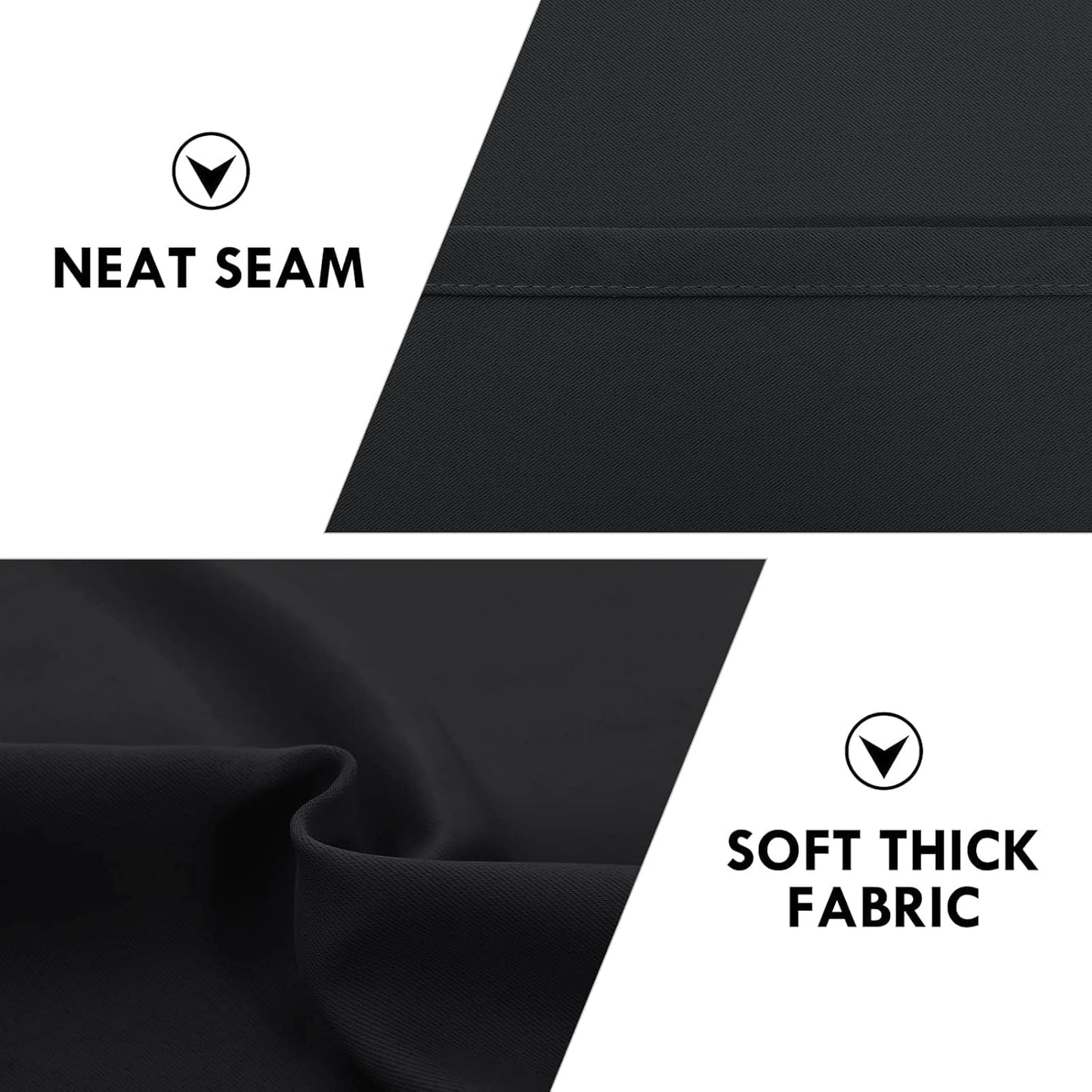 DWCN Blackout Curtains for Bedroom – Rod Pocket Thermal Insulated Noise Reducing Noise Reducing Drapes for Living Room, W 60 x L 63 Inch, 2 Panels, Black