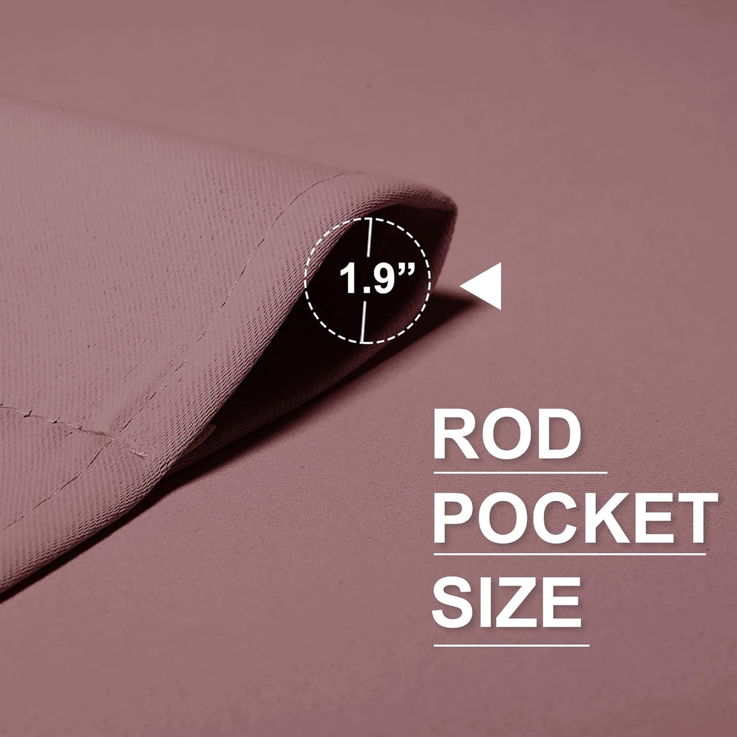 RYB HOME Bedroom Curtains Blackout - Light Block Energy Efficiency Small Window Treatment Drapes for Kitchen Dining Baby Nursery Morden Decor, W 42 x L 54 inch, Dusty Rose, 2 Panels