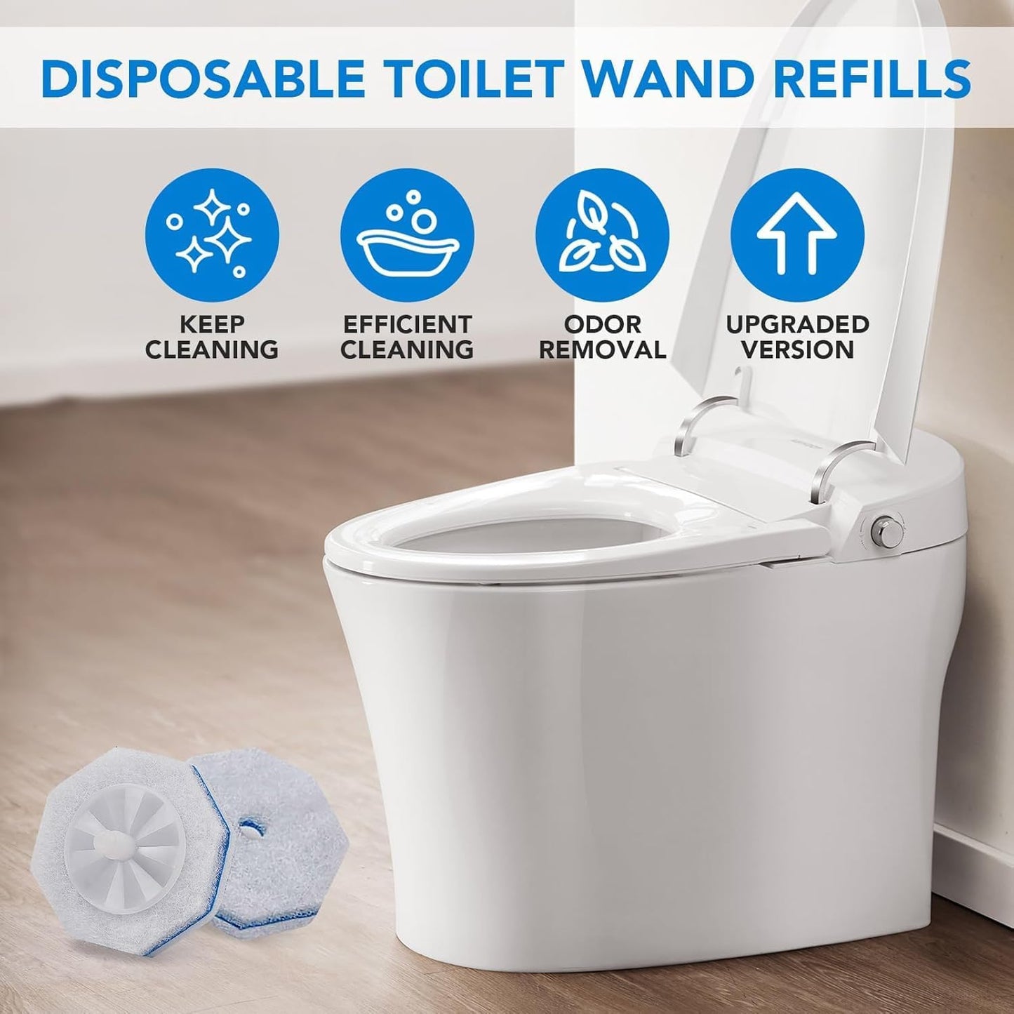 80 Pcs Toilet Wand Refills, Disposable Toilet Brush,Disposable Toilet Bowl Brush Replacement Heads,for Bathroom Cleaning,Clean Toilets,bathtubs,mop Pools, wash basins