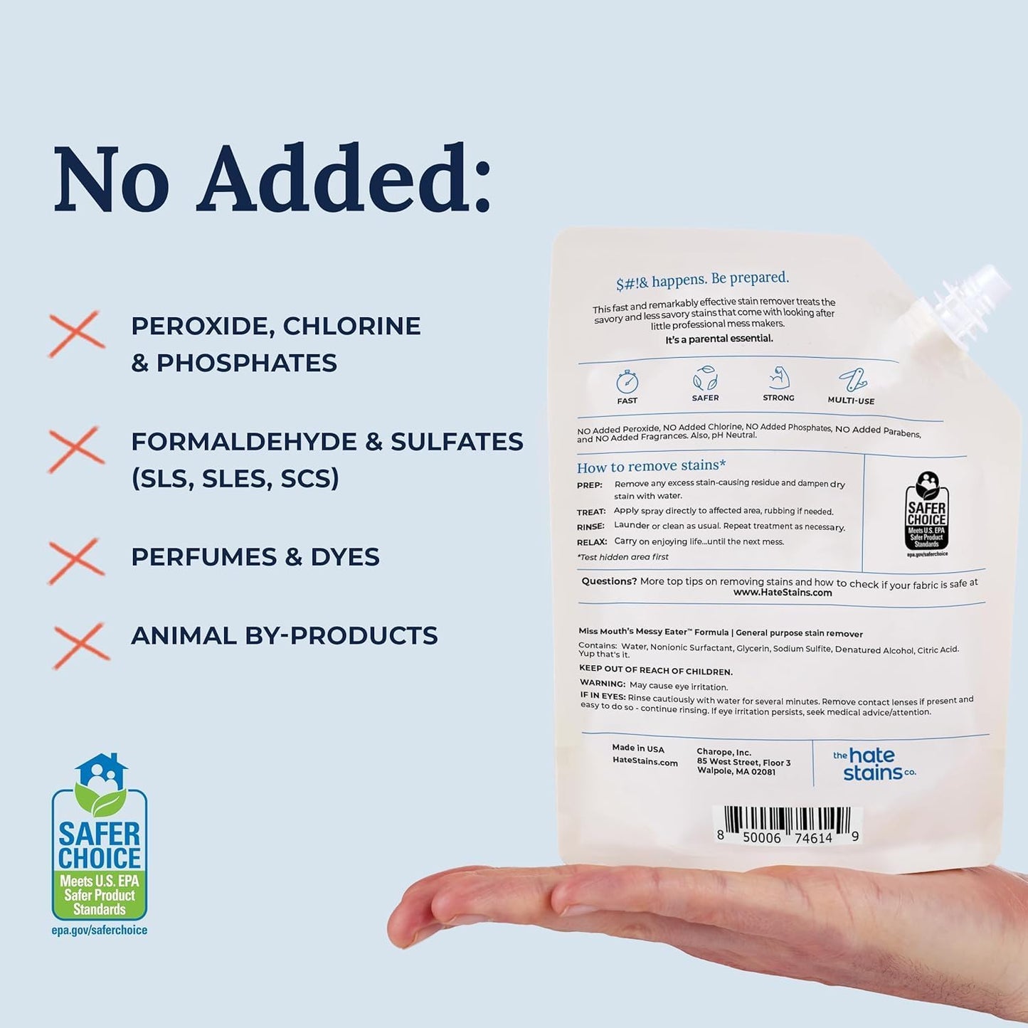 Miss Mouth's Messy Eater Stain Treater - 32oz Refill - Newborn & Baby Essentials - No Dry Cleaning Food, Grease, Coffee Off Laundry, Underwear, Fabric