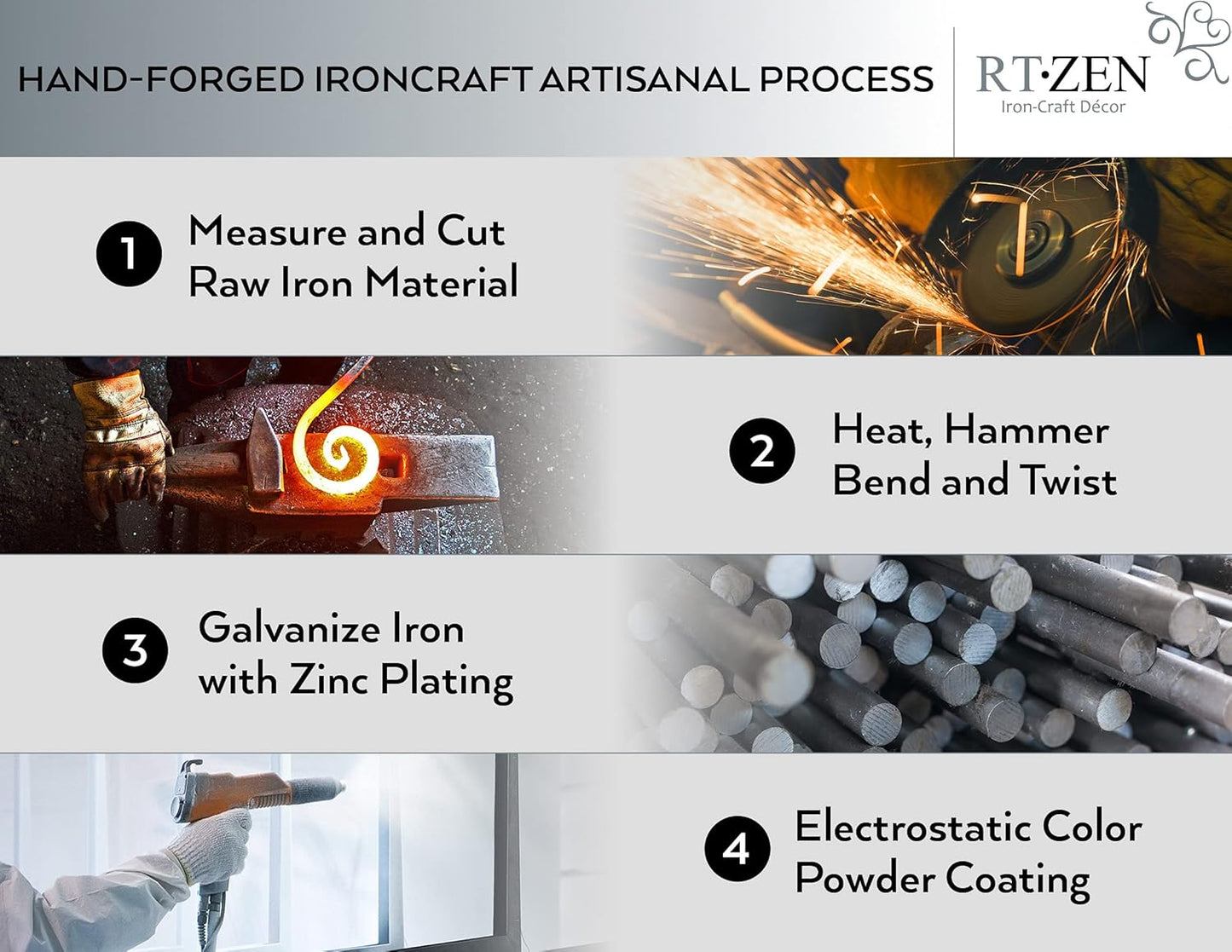 RTZEN Rustic Bell Candle Snuffer - Handcrafted Decorative Rustic Wrought Iron Candle Extinguisher Candlesnuffer with Long Handle - Unique Black Matte Farmhouse Decor Accessories Gift