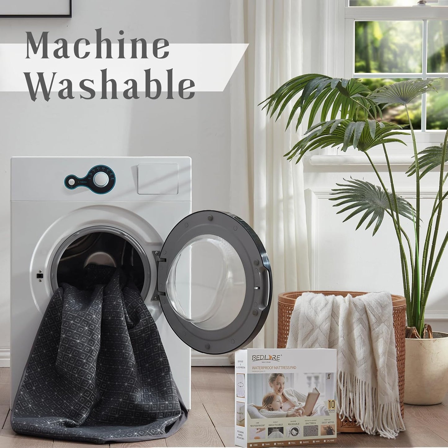 BEDLORE Twin Mattress Protector, Waterproof Noiseless Mattress Cover with Stretchable Pockets for 6-15 inches Mattress, Soft Breathable Mattress Pad Machine Washable (Dark Gray)