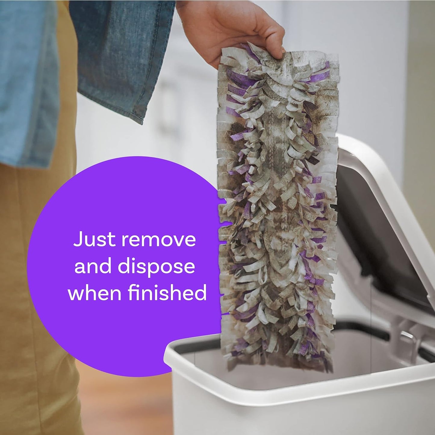 Swiffer Power Mop Refill Pack, Floor Cleaner for Mopping Tile, Vinyl, Laminate, Wood in Home, Bathroom, Kitchen, All Purpose Multi-Surface Cleaning, 5 Pads + 1 Lavender Solution