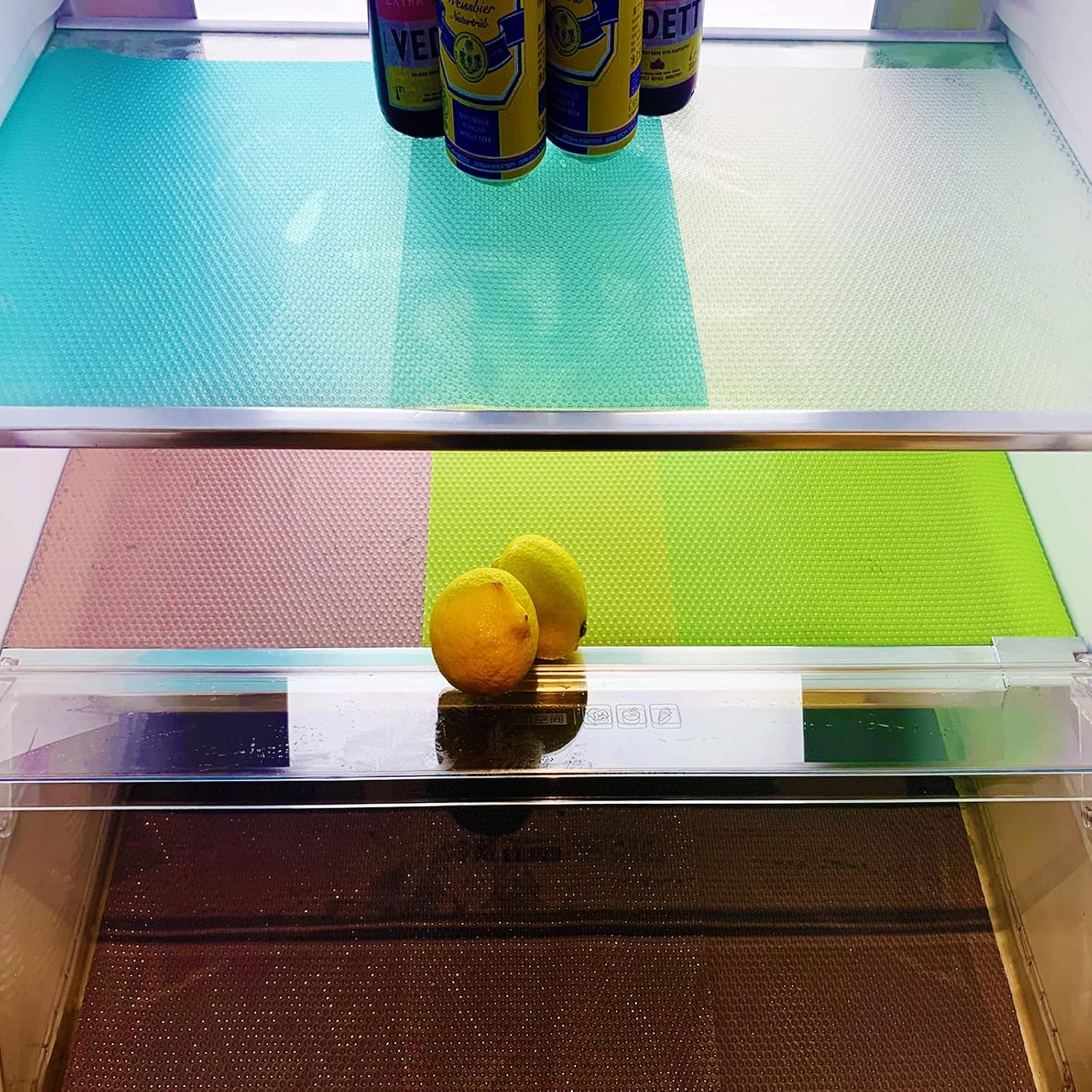 24Pcs Refrigerator Liners, Washable Fridge Liner Mats Covers Pads for Glass Shelf Cupboard Cabinet Drawer Home Kitchen Accessories Organization (Pink)