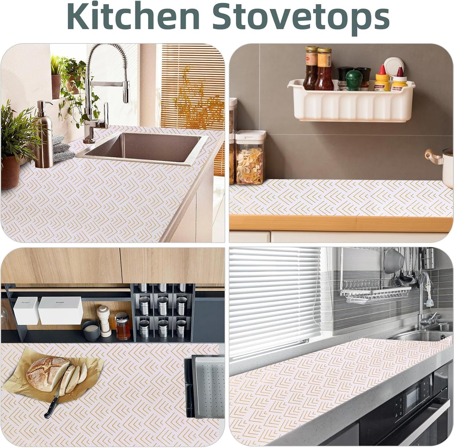 Shelf Liner for Kitchen Cabinets Non Adhesive Drawer Liner Non-Slip Thickened Shelf Liner Paper Strong Easy to Clean for Tool Box Refrigerator with Knife and Tape Measure, Gold Arrow, 17.3 x 354.3 in