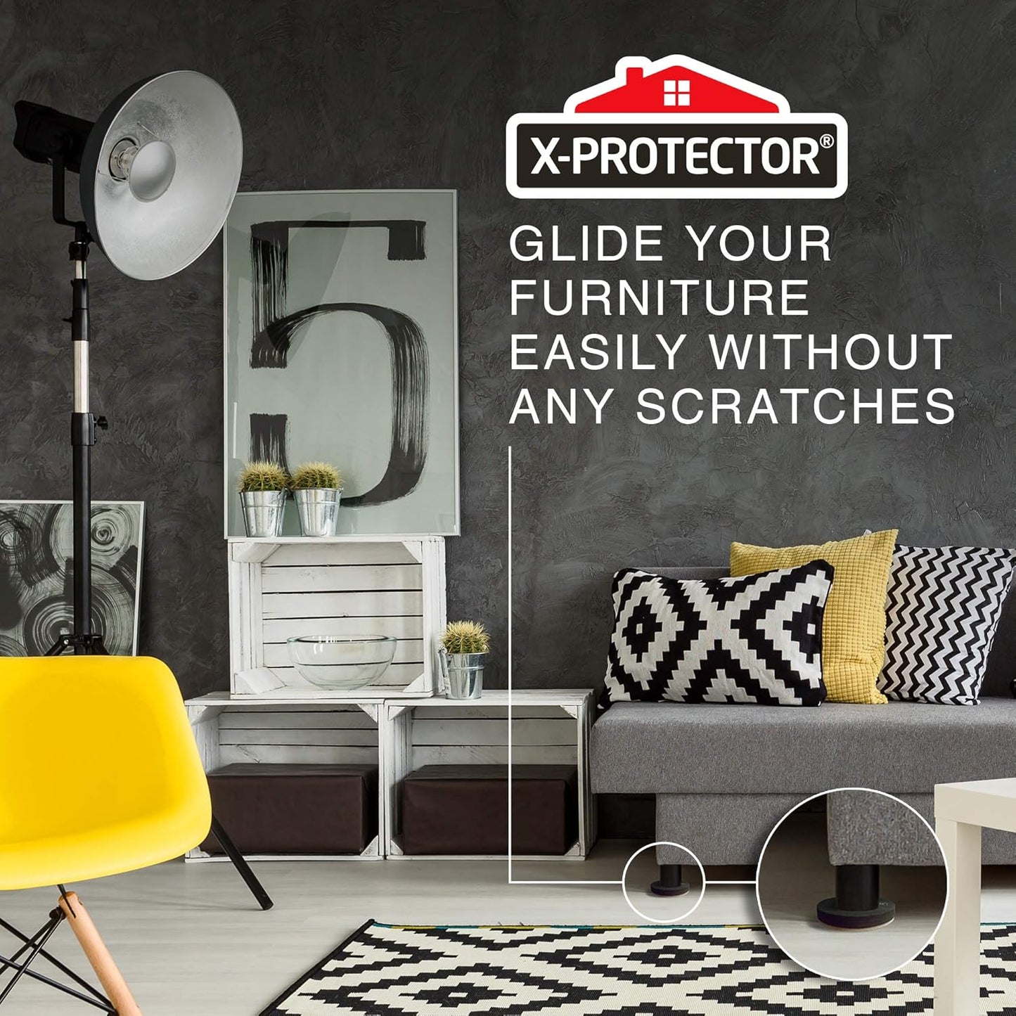 Felt Furniture Sliders Hardwood Floors X-PROTECTOR β 16 PCS 3 1/2" Furniture Sliders β Heavy Duty Felt Sliders Hard Surfaces β Move Your Furniture Easily & Safely!