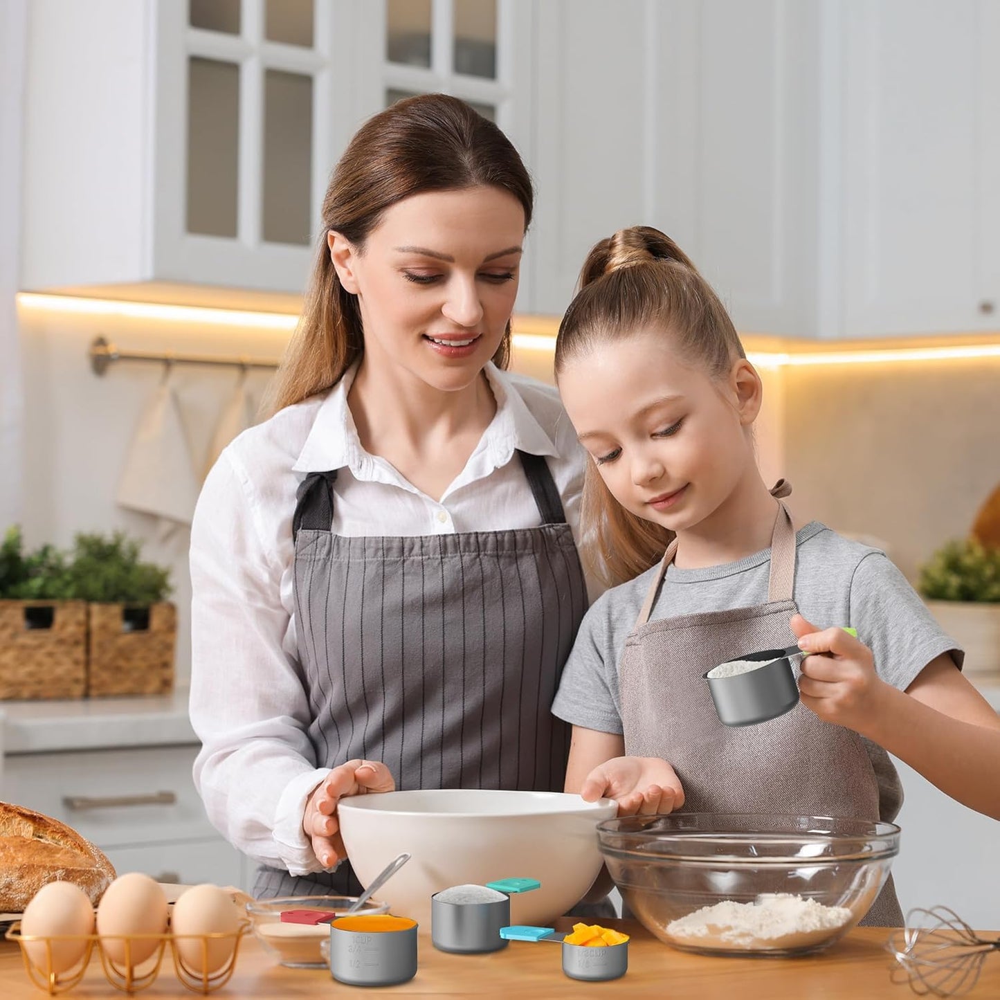Magnetic Measuring Cups, 6 Stainless Steel Nesting Measuring Cup Set for Measuring Dry or Liquid Ingredients
