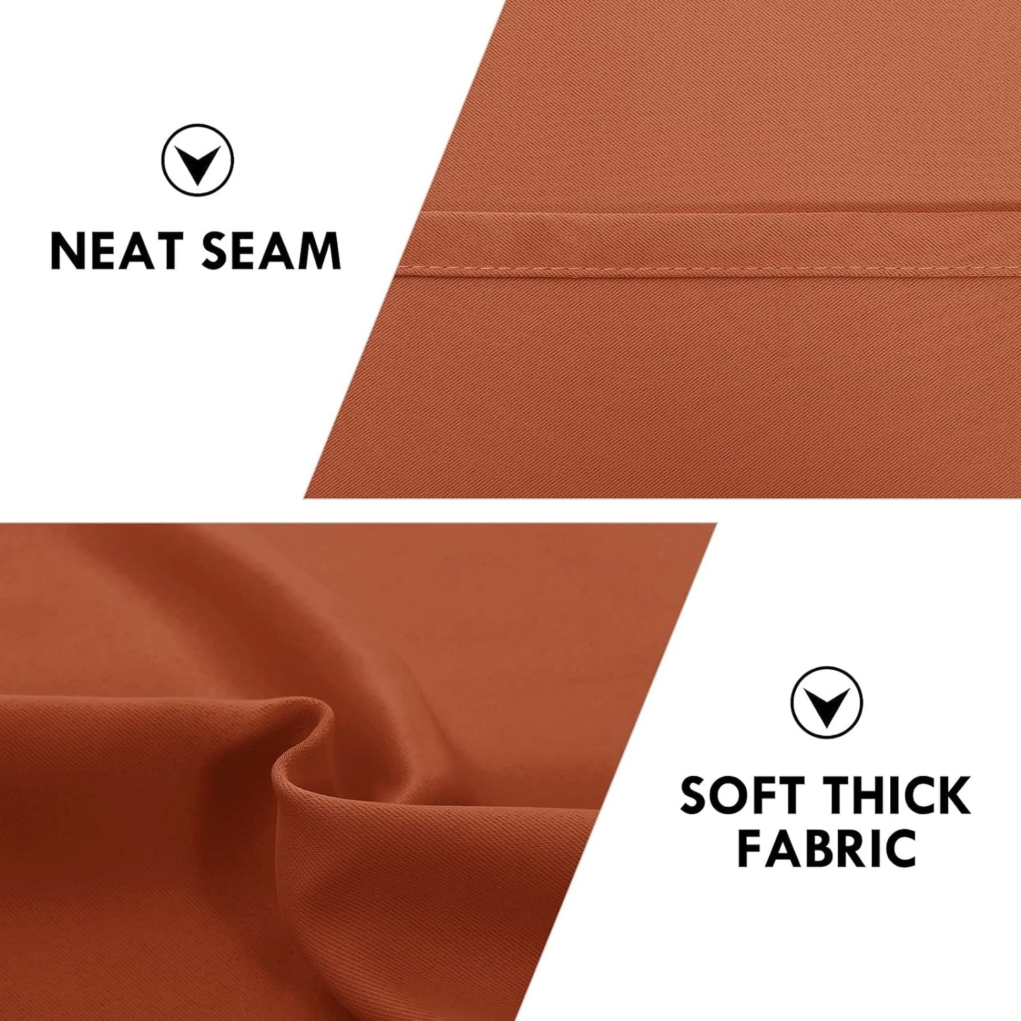 DWCN Blackout Curtains Thermal Insulated, Energy Saving & Noise Reducing Bedroom and Living Room Curtains, Burnt Ochre, W 38x L 54 Inch, Set of 2 Rod Pocket Curtain Panels