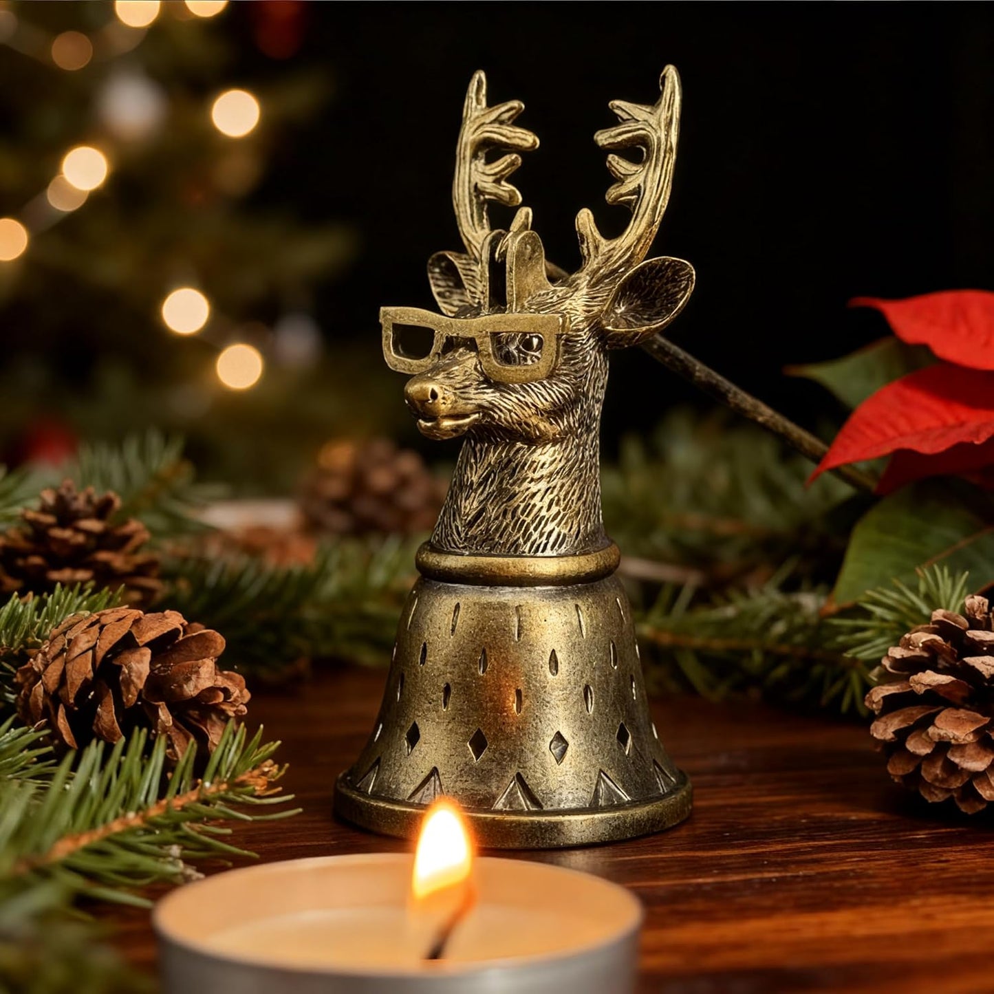 Duke Moose Metal Candle Snuffer - Vintage Gunmetal Finish, Flame Extinguisher Tool for Home, Decorative Gift for Candle Lovers (8cm x 19cm)