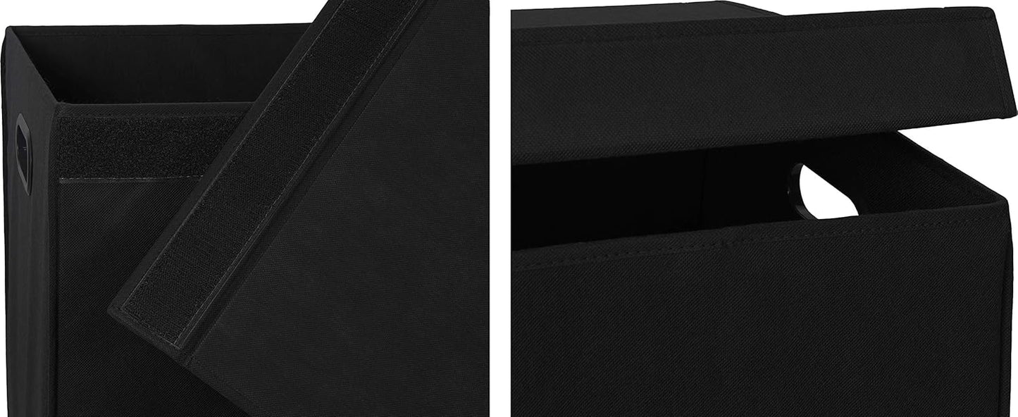 Simple Houseware Double Laundry Hamper with Lid and Removable Bags, Black