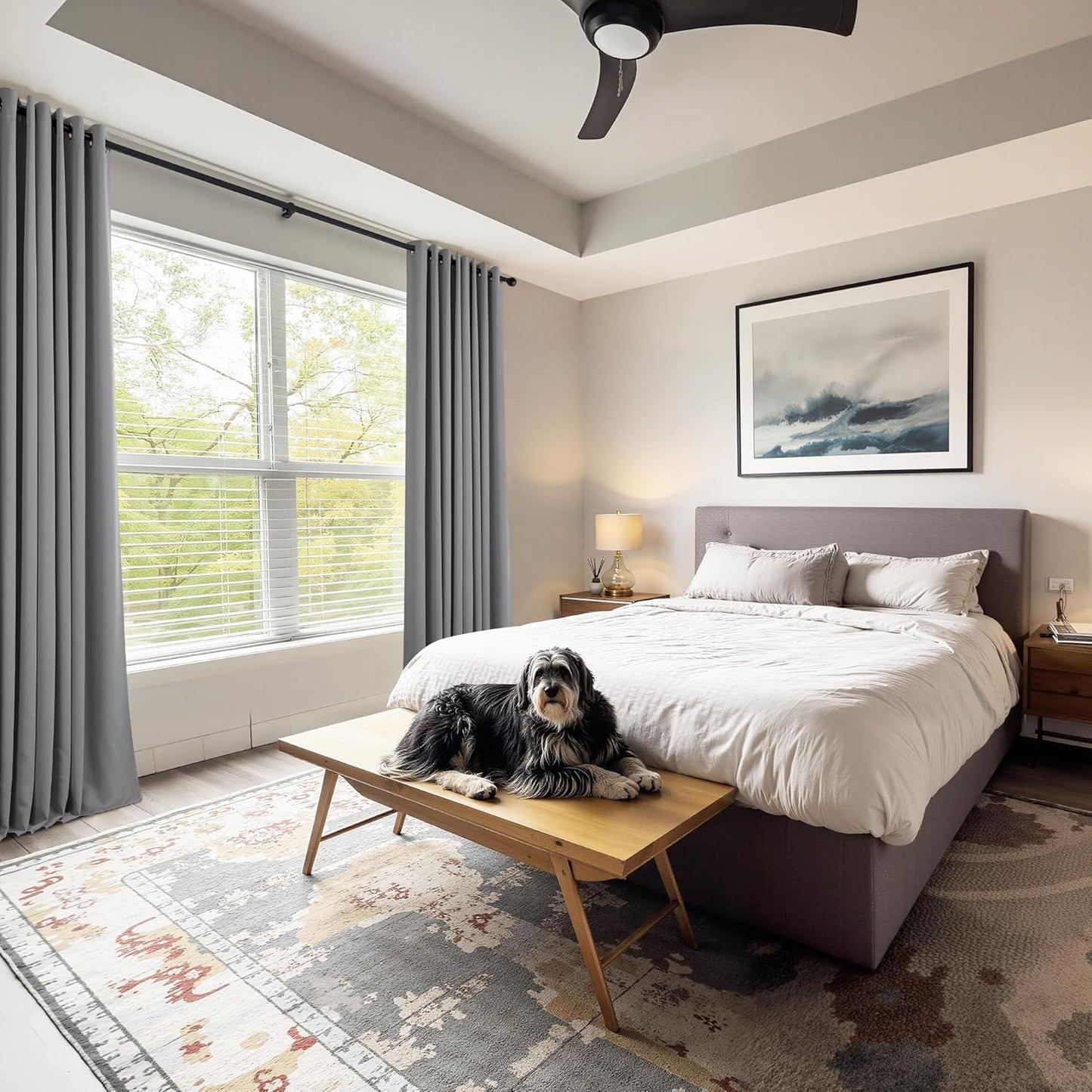 PONY DANCE Short Blackout Curtains for Kitchen, Black Out Thermal Insulated Window Drapes Grommet Room Darkening Half Window Curtains for Studio Dorm Loft(2 Panels, W 34 x L 36 inches, Silver Grey)