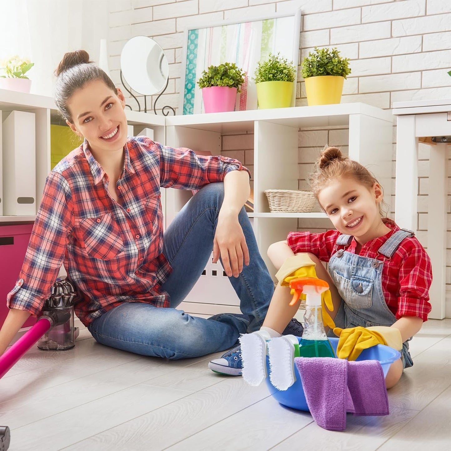 Lallisa 12 Pcs Scrub Brush for Cleaning with Handle Comfortable to Grip Heavy-Duty Flexible Stiff Bristles Scrubber Brushes Bulk for Shower Bathroom Carpet Kitchen Floor Tiles (Green)