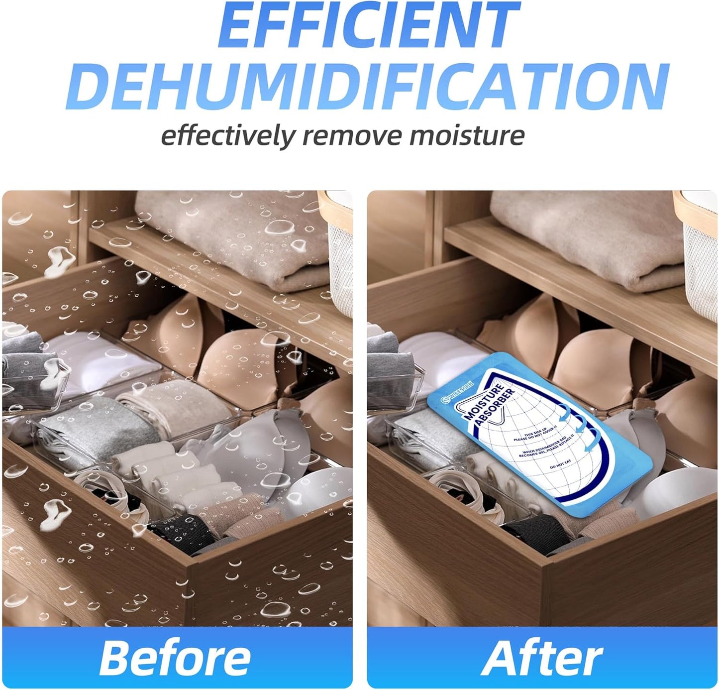 25 Gram Moisture Absorbers, 30 Packs Dehumidifier Bags for Bathrooms, Basements, Rvs, Paper Packing Premium White Granule Humidity Packets Perfect for Closet