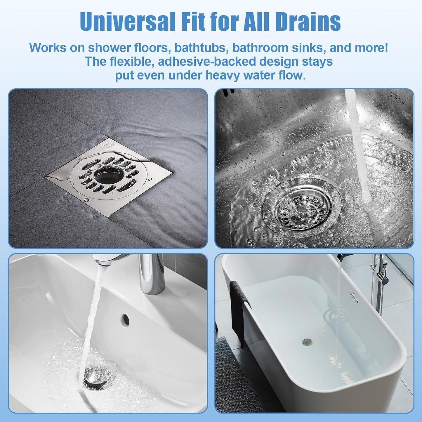 60 Pack Disposable Shower Drain Hair Catcher Hair Trap Drain Covers 4.4” Extra-Wide Mesh Hair Catcher for Shower, Sink, Laundry & Bathtub