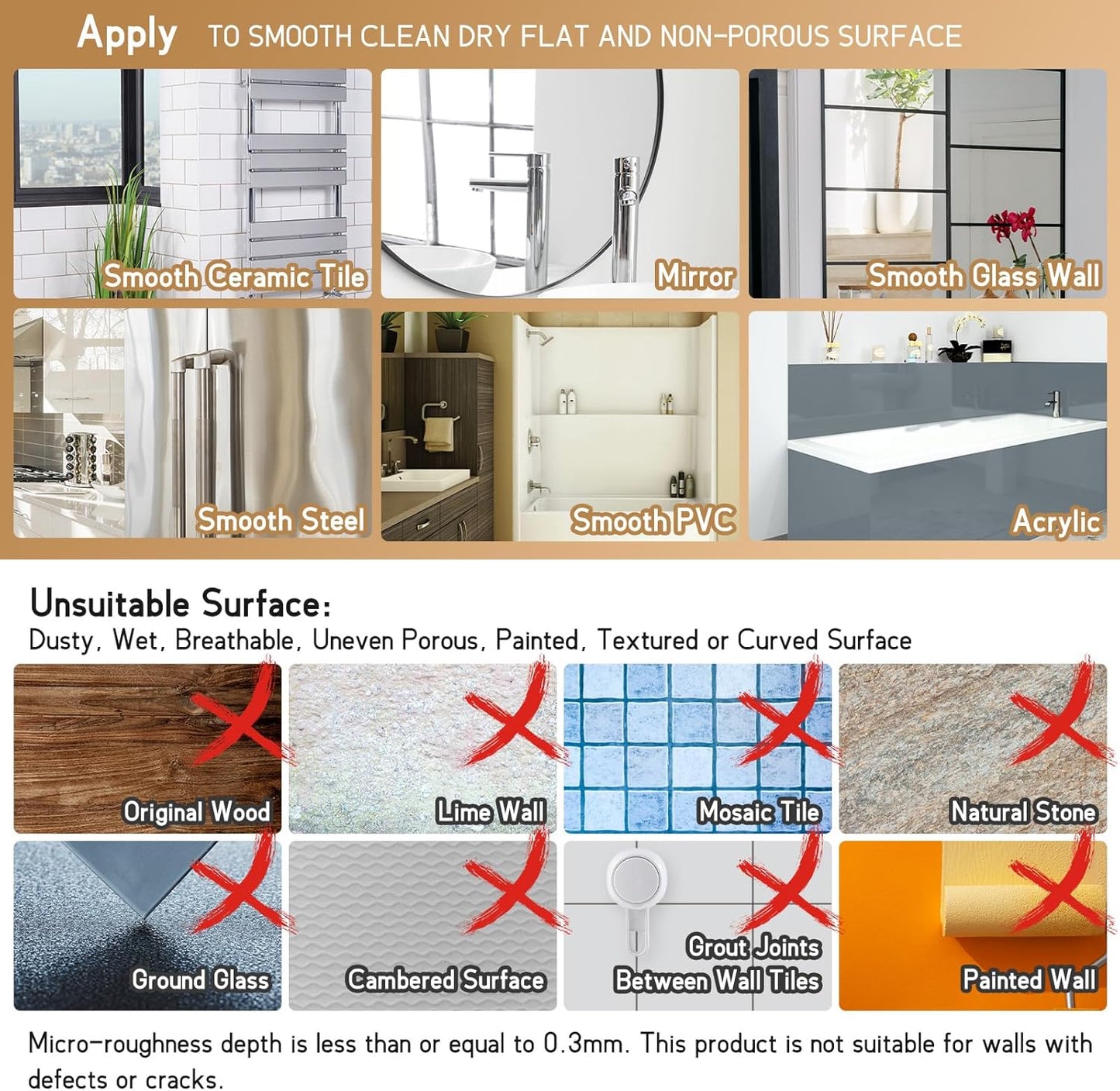 LEVERLOC Soap Dish, Soap Bar Holder for Shower Suction Cup Wall Mounted, Stainless Steel No-Drilling Removable Waterproof Sponge Holder for Bathroom Bathtub Kitchen Sink, Keep Dry, Brown