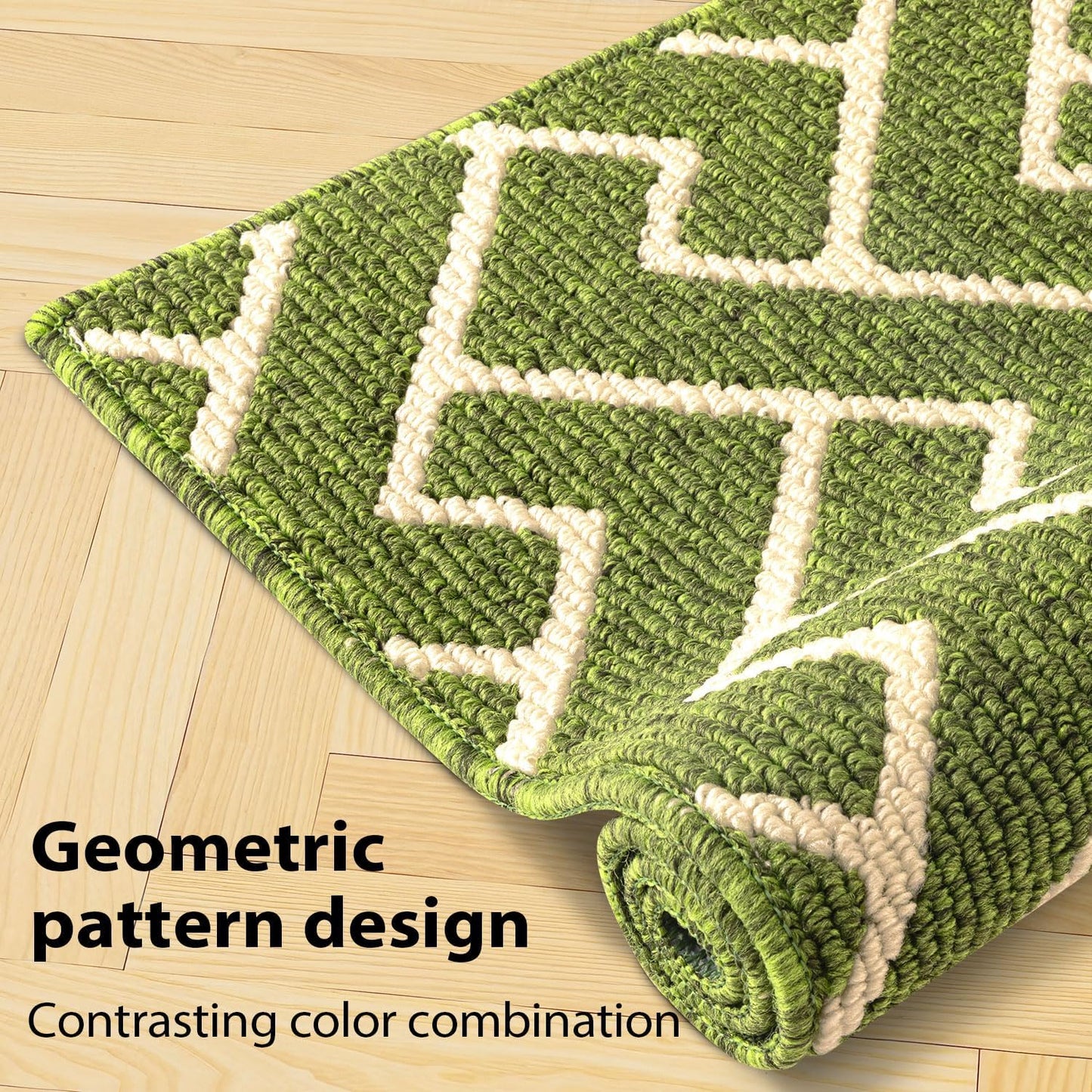 hicorfe Indoor Doormat,Front Back Door Mat Rubber Backing Non Slip Door Mats 20"x59" Absorbent Resist Dirt Entrance Doormat Inside Floor Mats for Entryway Washable Low-Profile(Sage Green)