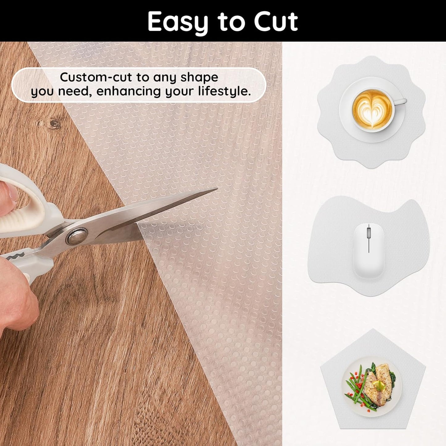 Kitchen Cabinet Liner, 11.8" W x 39" L x 0.03" T, Drawer Liners for Dresser, Non-Adhesive & Non Slip for Home and Kitchen Shelf, Drawer, Cabinet, Refrigerator, Dresser, Cupboard, RV (Polka Dot)