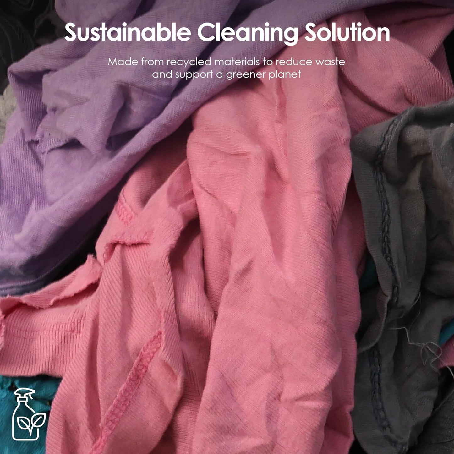 Tshirt Bag of Rags Multicolored (1,500LB, 30x BALES), Cotton Blend, Painting and Multipurpose, Kitchen, Auto, Staining Rags, Shop Cleaning Cloths Bulk, Lint Free Absorbent Washable, 30 bags