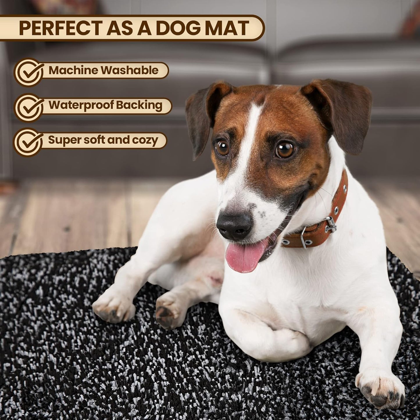 Premium Microfiber Indoor Door Mat – 32"x48" Washable Entry Mat, Non-Slip, Waterproof Backing, Super Absorbent, Low Profile Entryway Doormat for Indoor Entrance